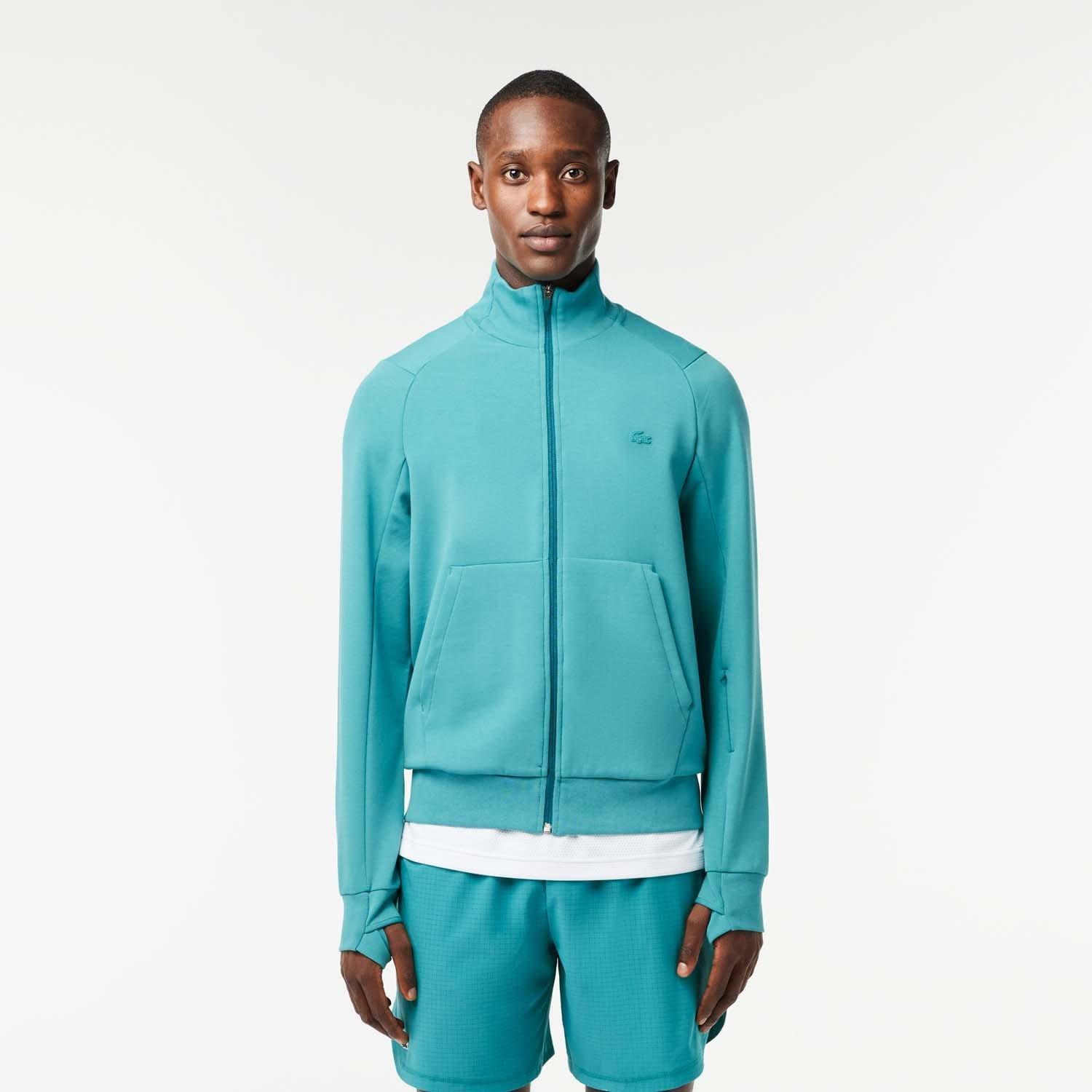 Green - Lacoste - High Neck Zip-Up Sweatshirt - 1