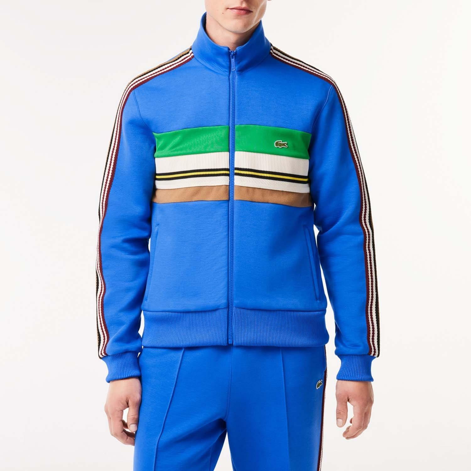 Blue - Lacoste - Paris French Made Zipped Colourblock Sweatshirt - 2