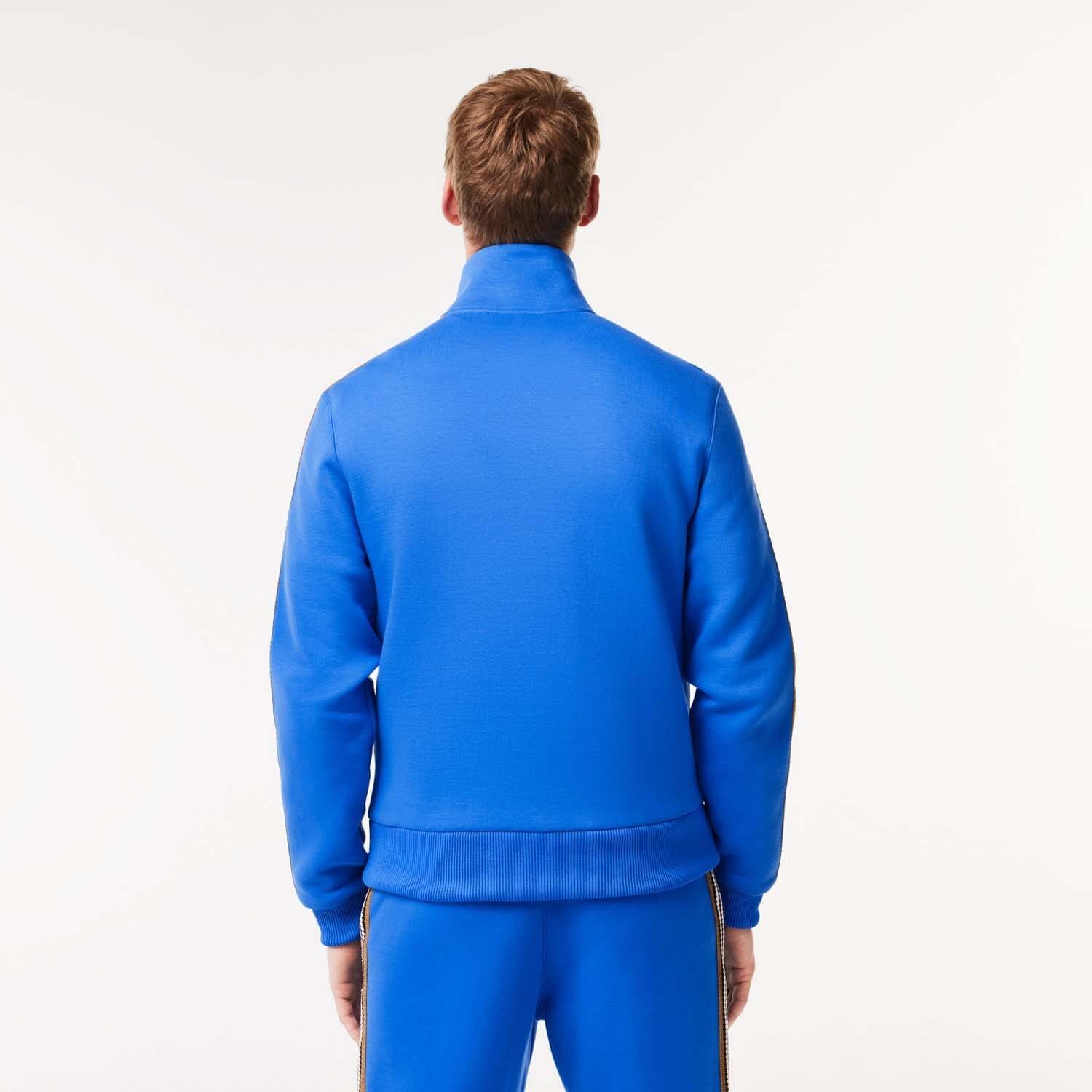 Blue - Lacoste - Paris French Made Zipped Colourblock Sweatshirt - 3