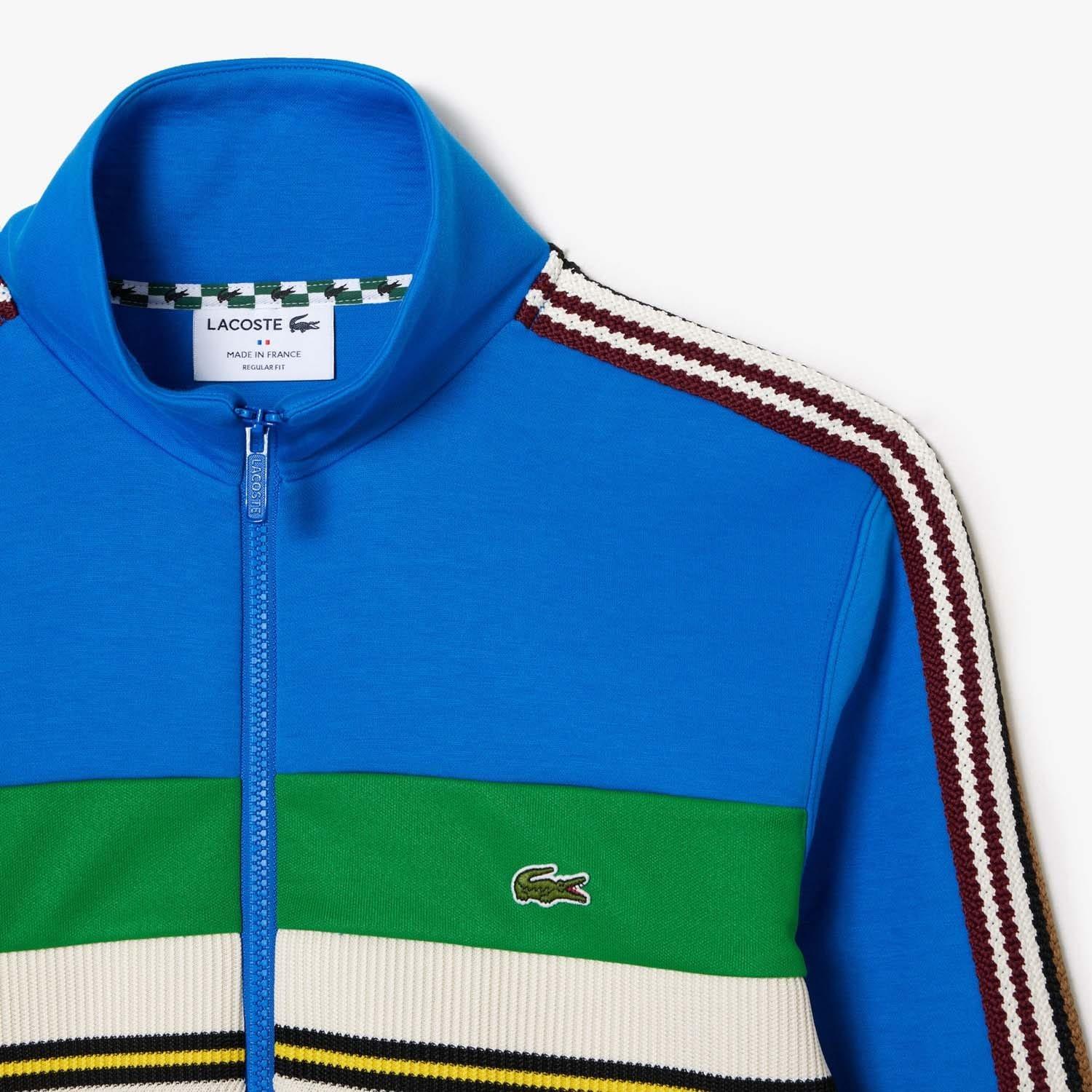 Blue - Lacoste - Paris French Made Zipped Colourblock Sweatshirt - 5