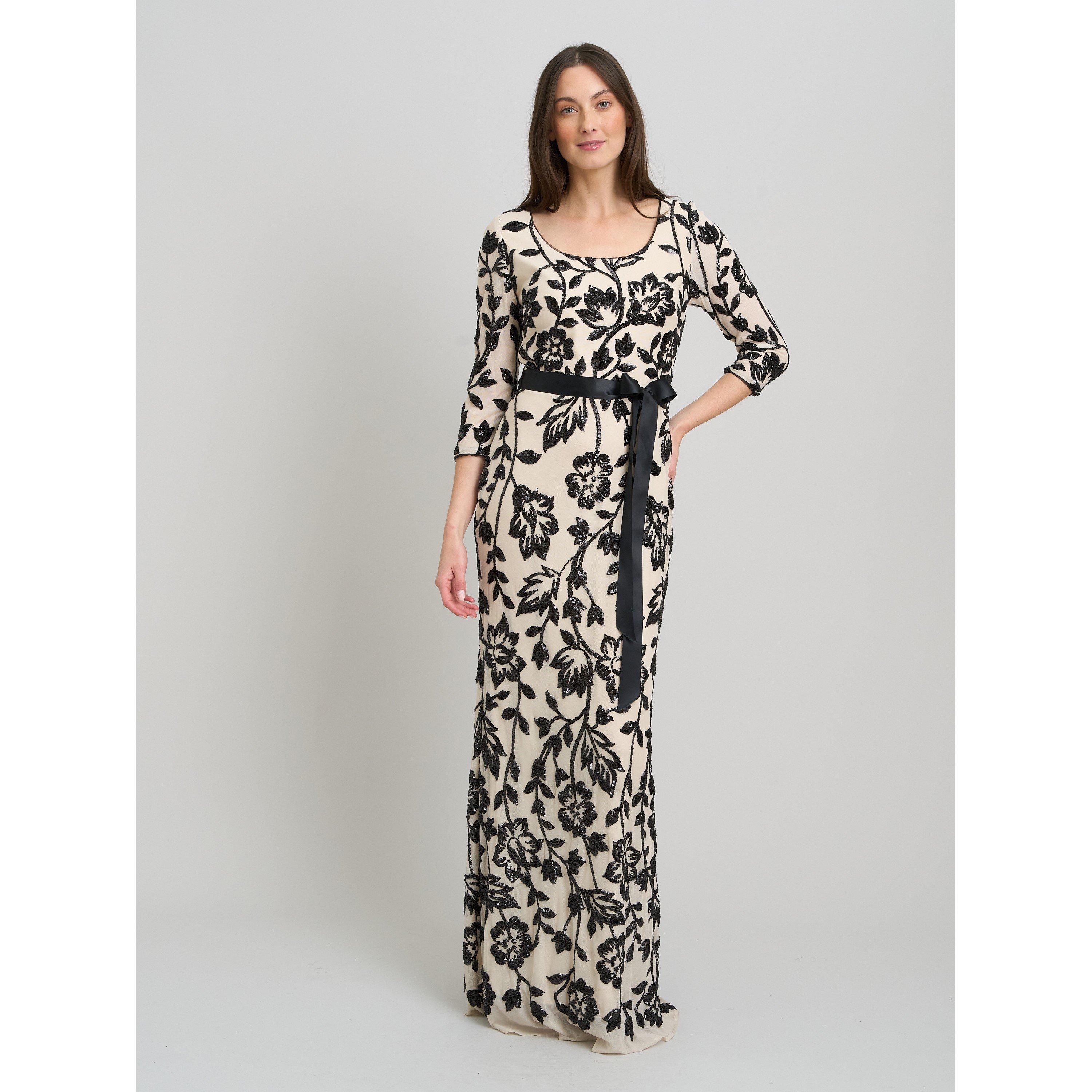 Champagne / Bla - Gina Bacconi - Murphy Embroidered Sequin Maxi Dress - 3