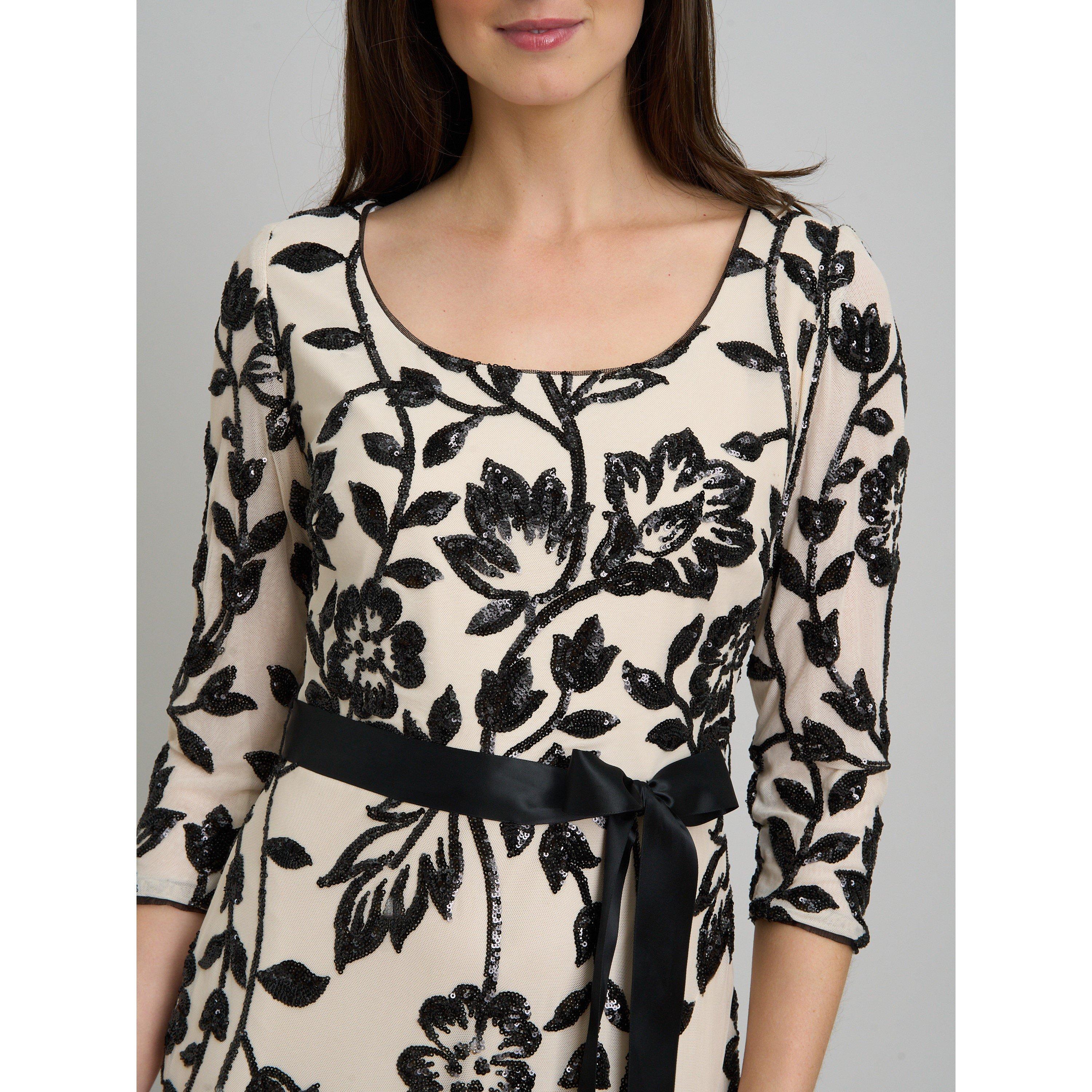 Champagne / Bla - Gina Bacconi - Murphy Embroidered Sequin Maxi Dress - 4