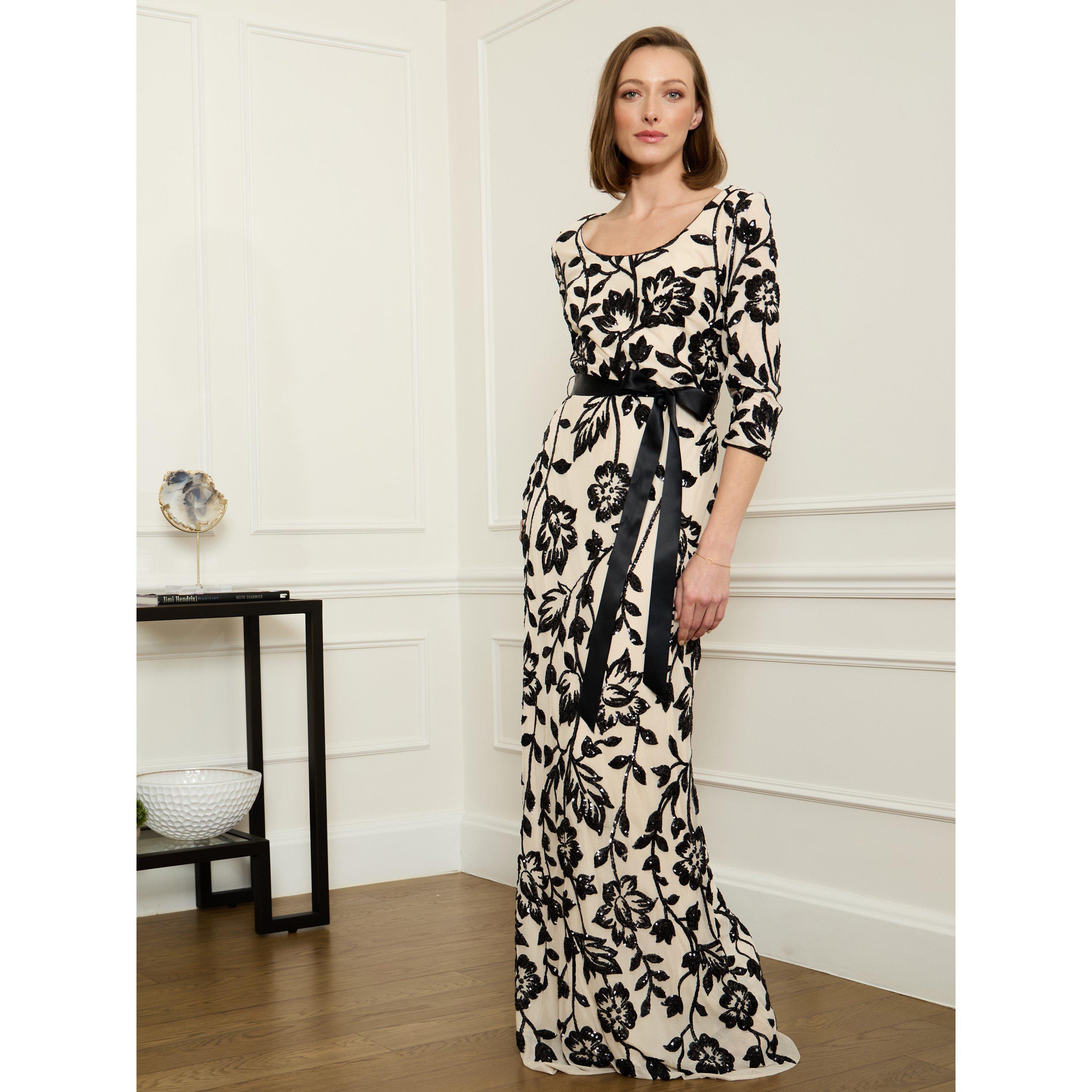 Champagne / Bla - Gina Bacconi - Murphy Embroidered Sequin Maxi Dress - 5