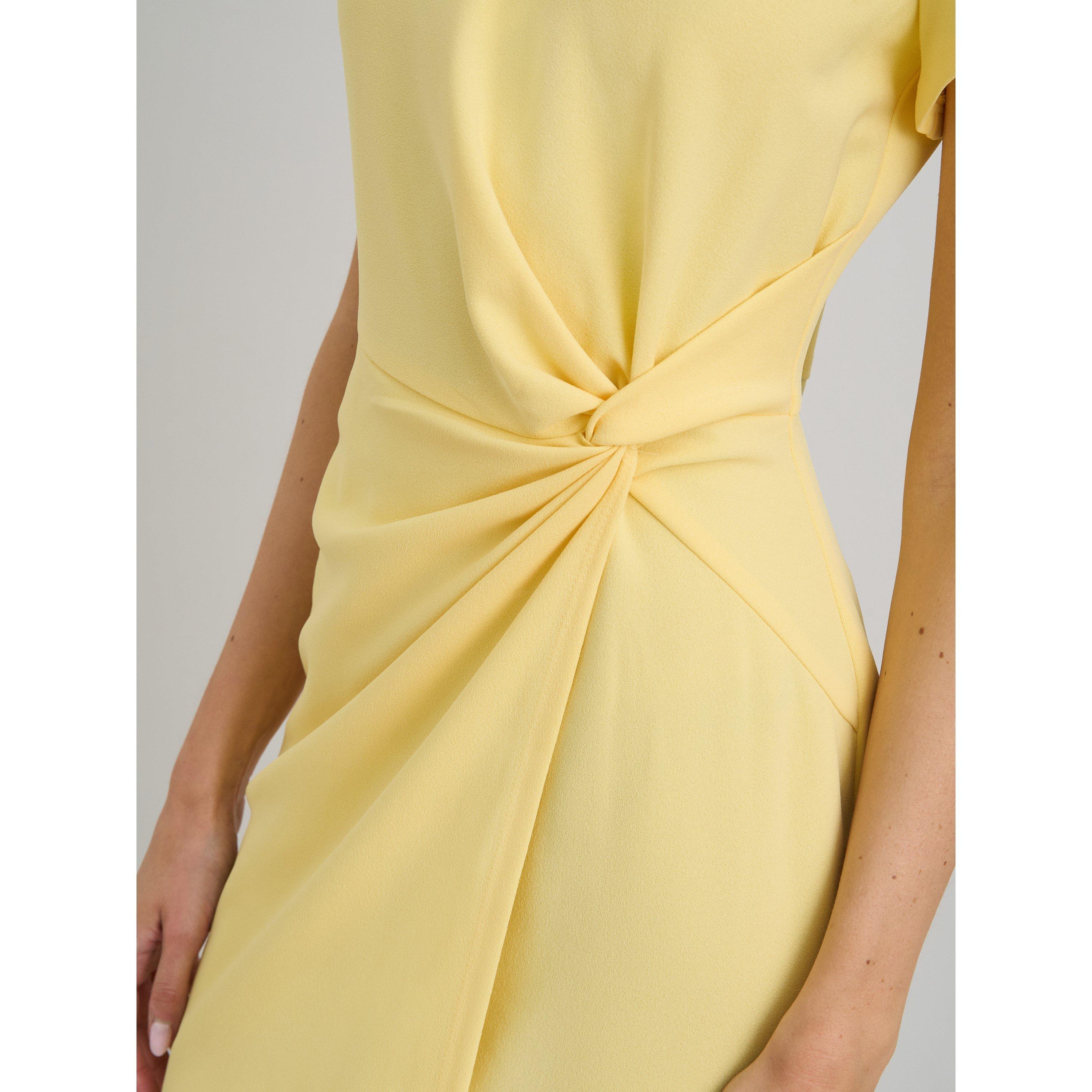 Yellow - Gina Bacconi - Peggy Short Faux Wrap V Neck Dress - 5