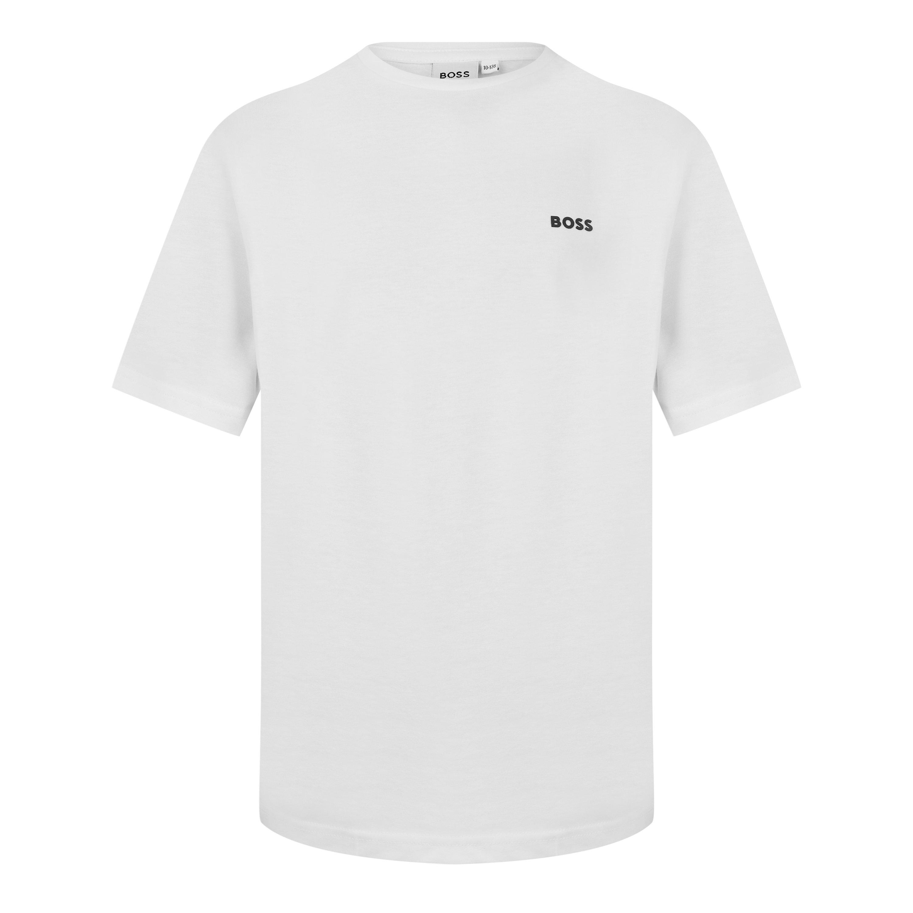 White 09 - Boss - Kids Small Logo T-shirt, Subtle Logo - 1