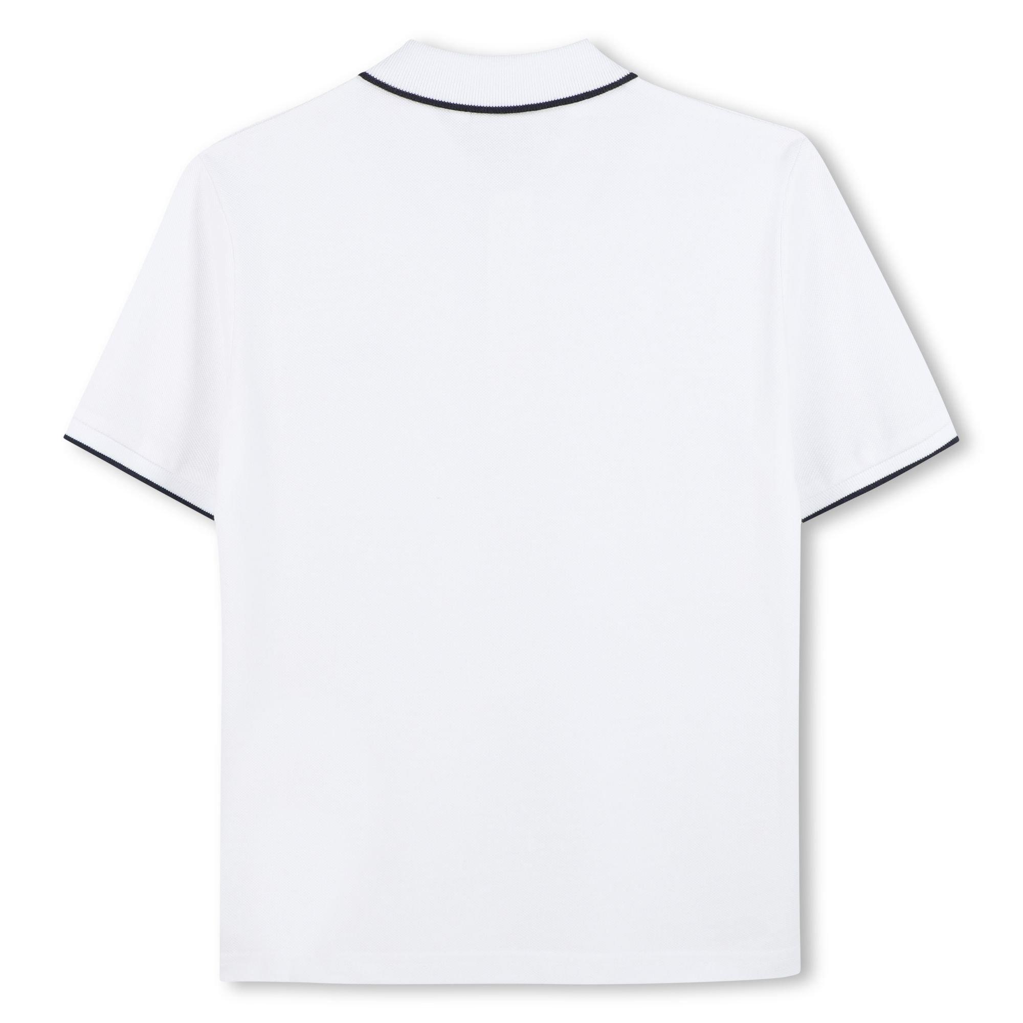 White 10P - Boss - Kids Small Logo Polo Shirt, Logo Detail - 2