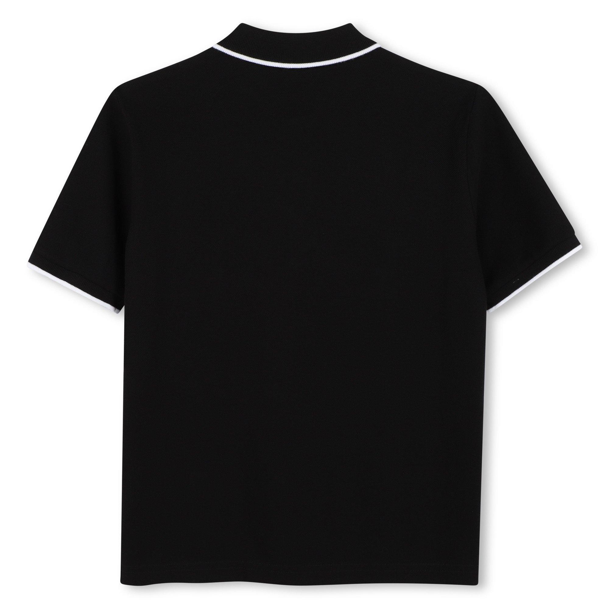 Black 09 - Boss - Kids Small Logo Polo Shirt, Logo Detail - 2