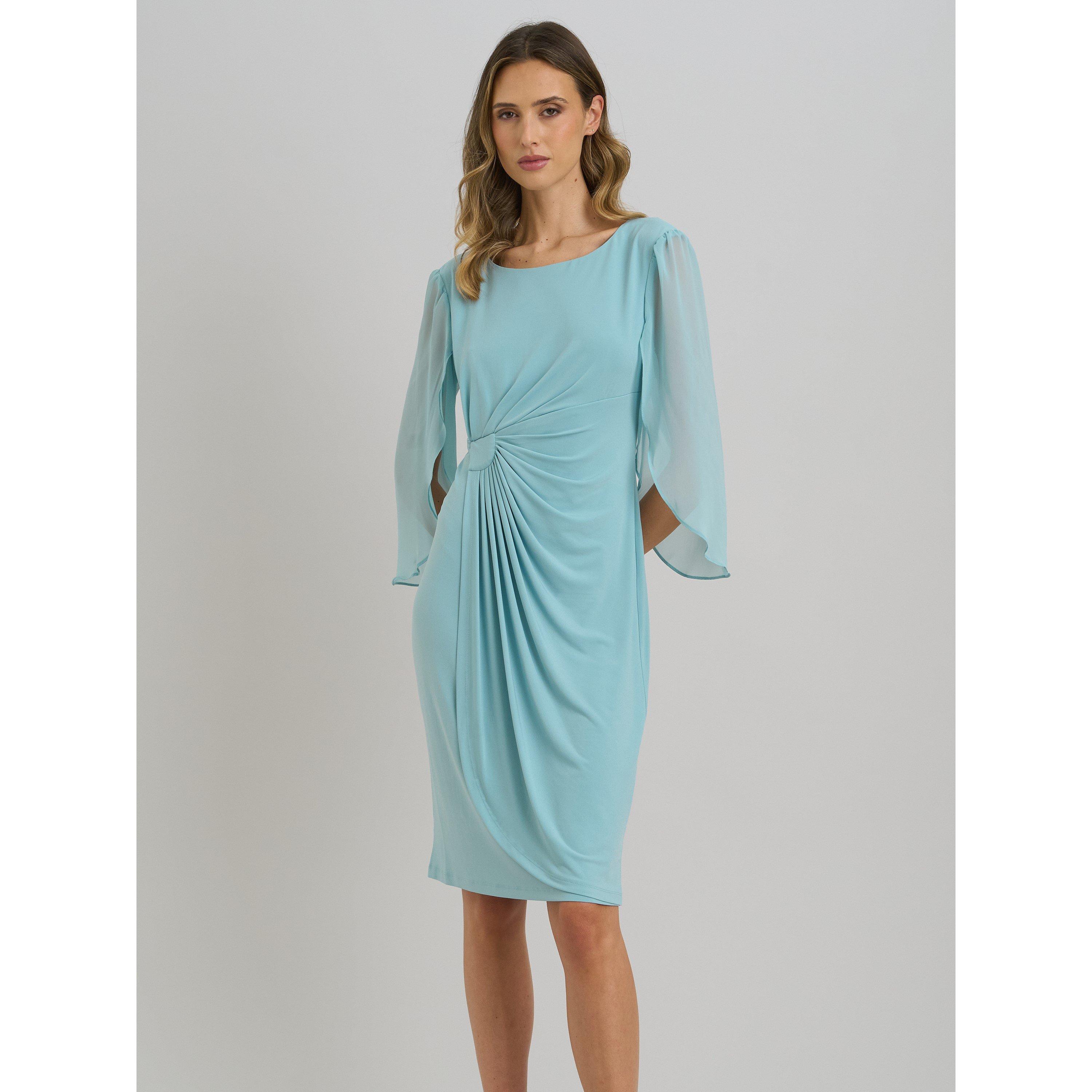 Aqua - Gina Bacconi - Ryder Faux Wrap Dress With Tulip Sleeve - 1
