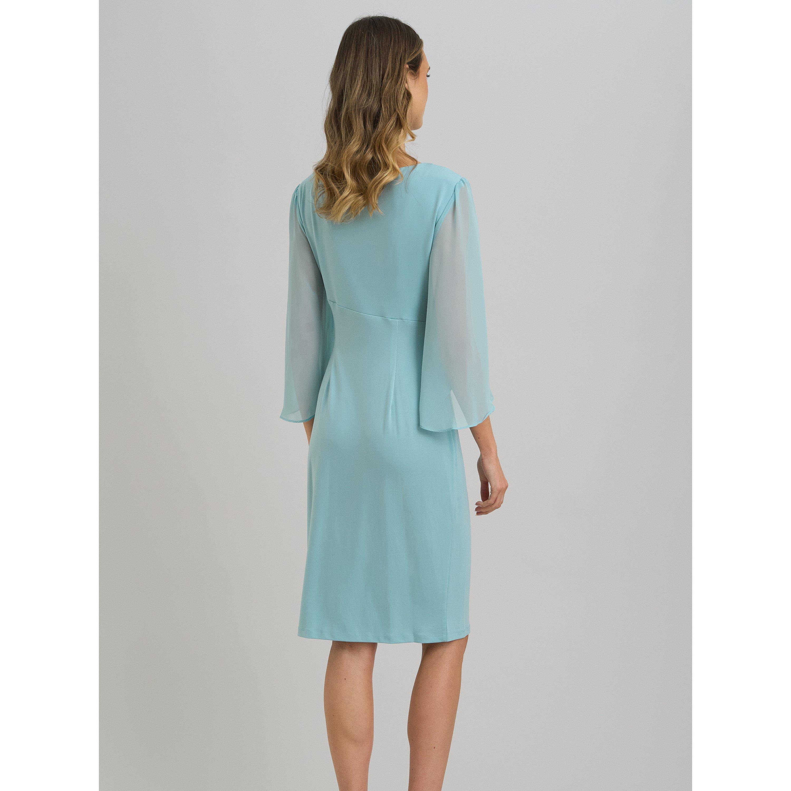 Aqua - Gina Bacconi - Ryder Faux Wrap Dress With Tulip Sleeve - 2