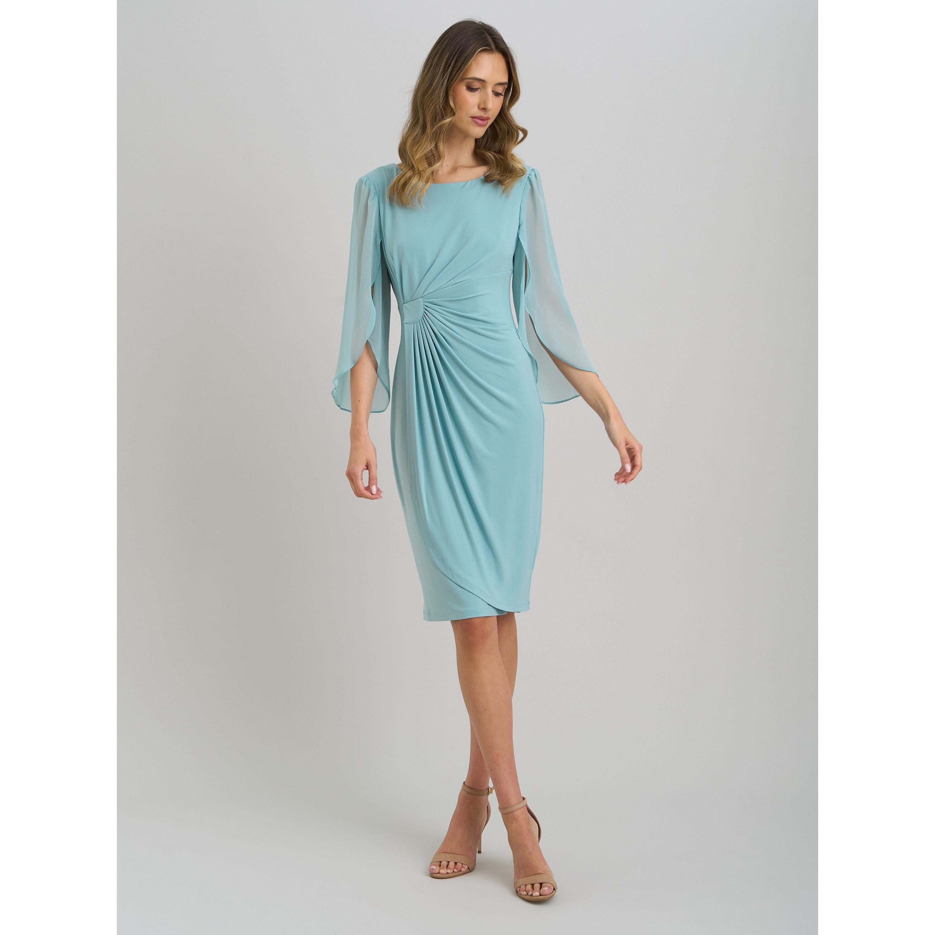 Aqua - Gina Bacconi - Ryder Faux Wrap Dress With Tulip Sleeve - 3