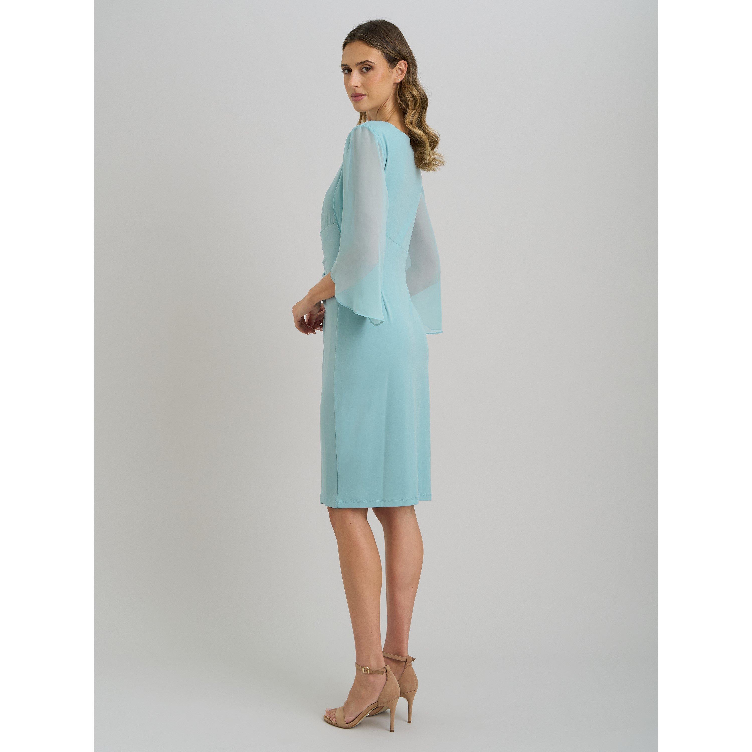 Aqua - Gina Bacconi - Ryder Faux Wrap Dress With Tulip Sleeve - 7