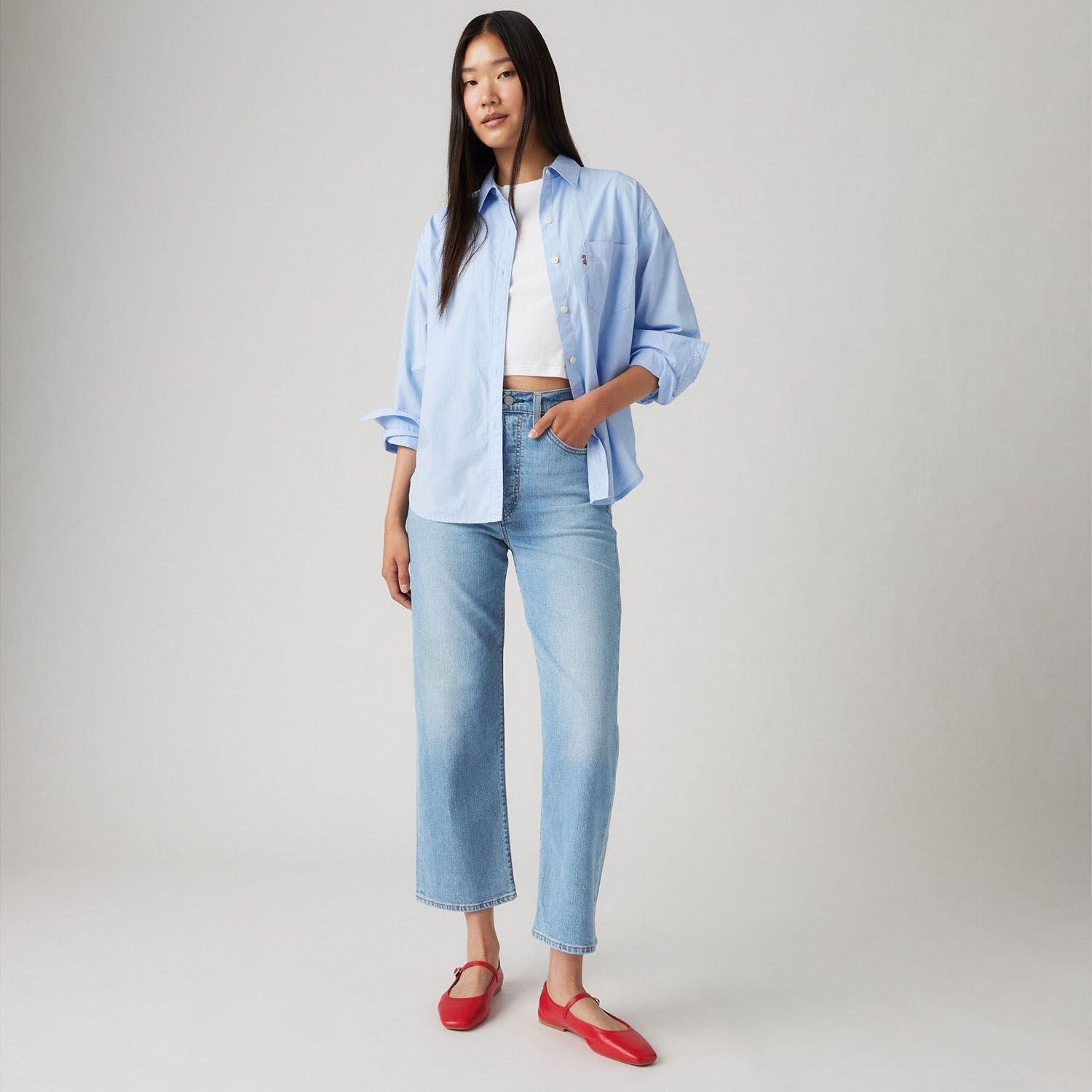 Blue - Levis - Ribcage Straight Ankle Jeans - 3