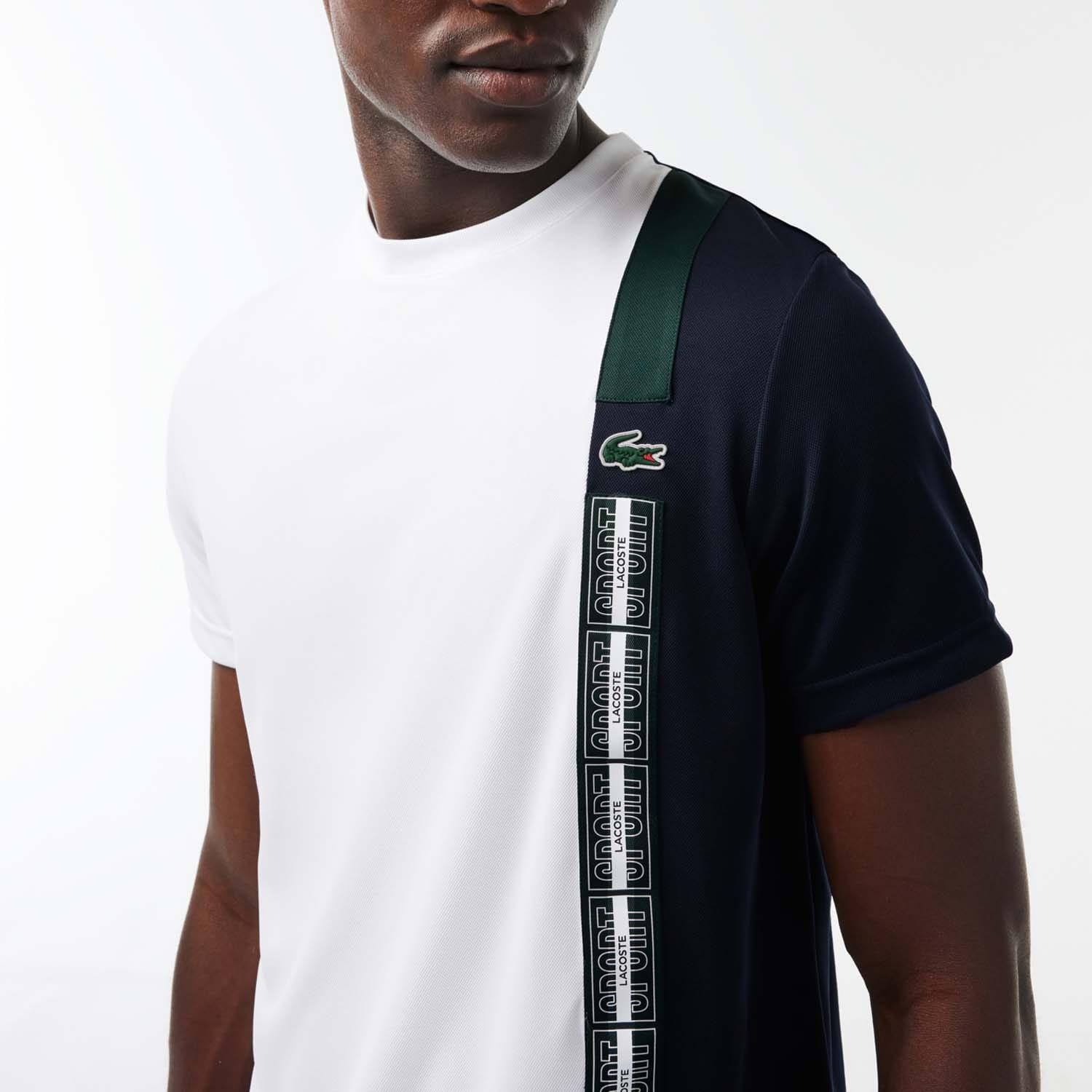 Multi Colour - Lacoste - Regular Fit Recycled Fabric Tennis T-Shirt - 4