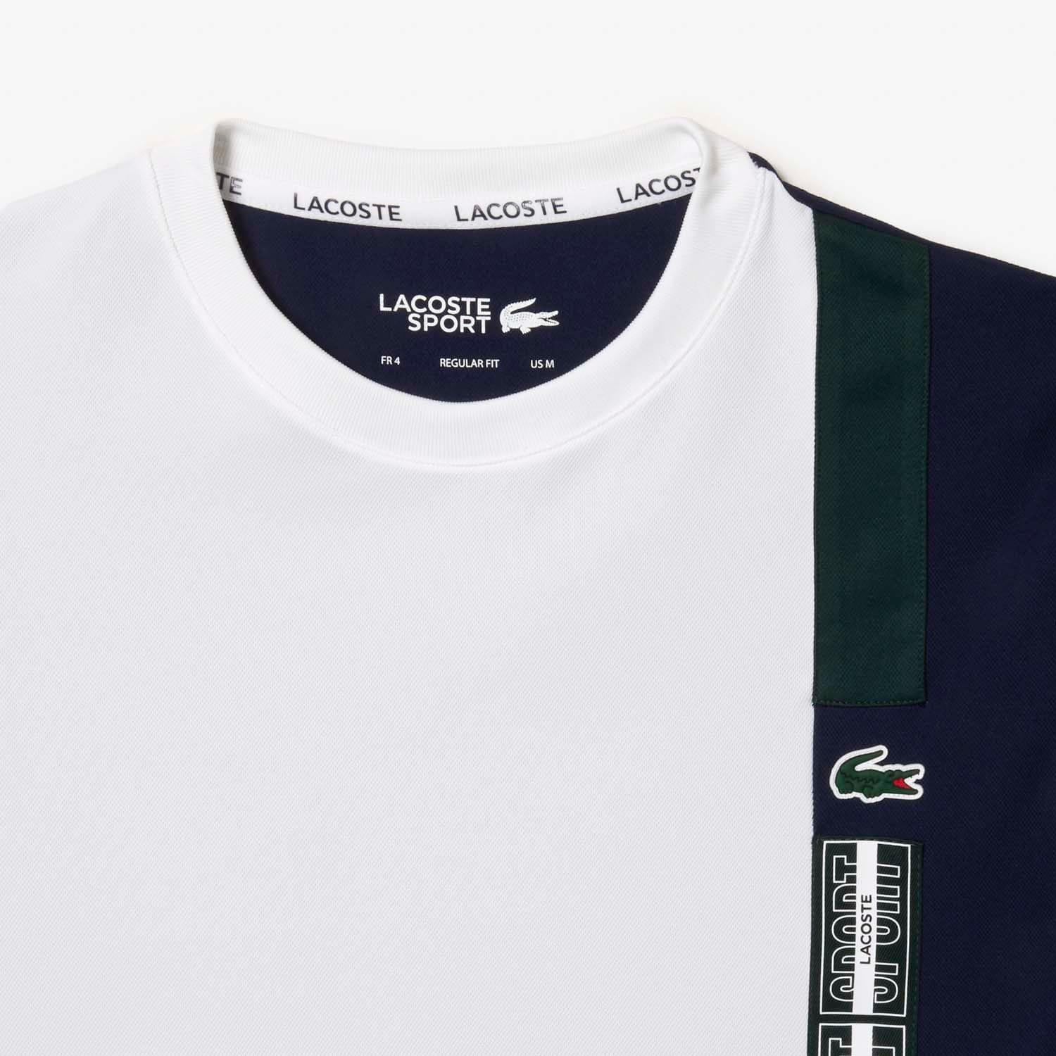 Multi Colour - Lacoste - Regular Fit Recycled Fabric Tennis T-Shirt - 5