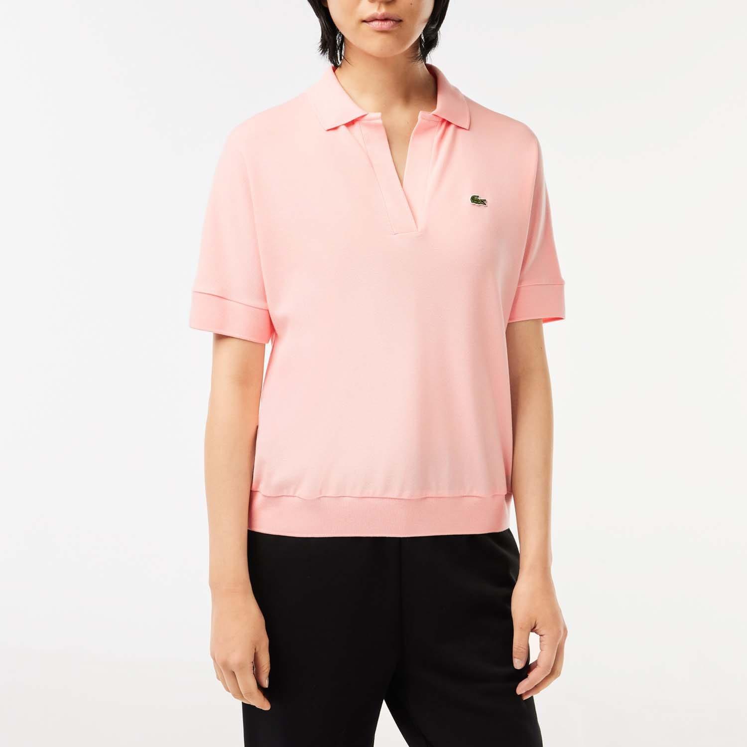 Pink - Lacoste - Relaxed Fit Fluid Piqu¿ Polo Shirt - 1