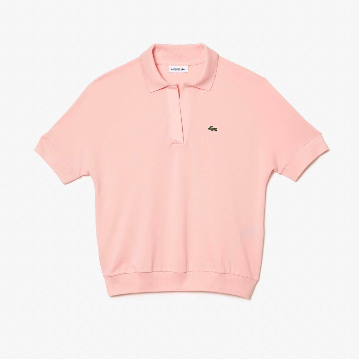 Pink - Lacoste - Relaxed Fit Fluid Piqu¿ Polo Shirt - 3