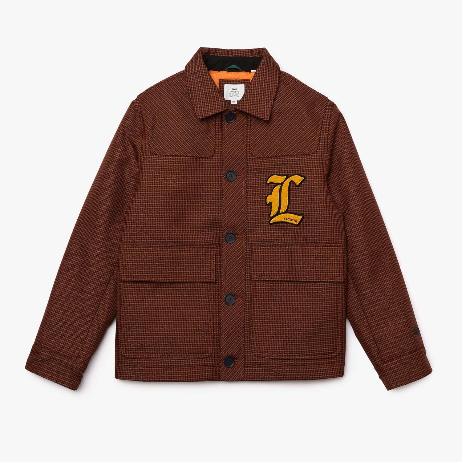 Multi Colour - Lacoste - Houndstooth Wool Blend Buttoned Jacket - 1