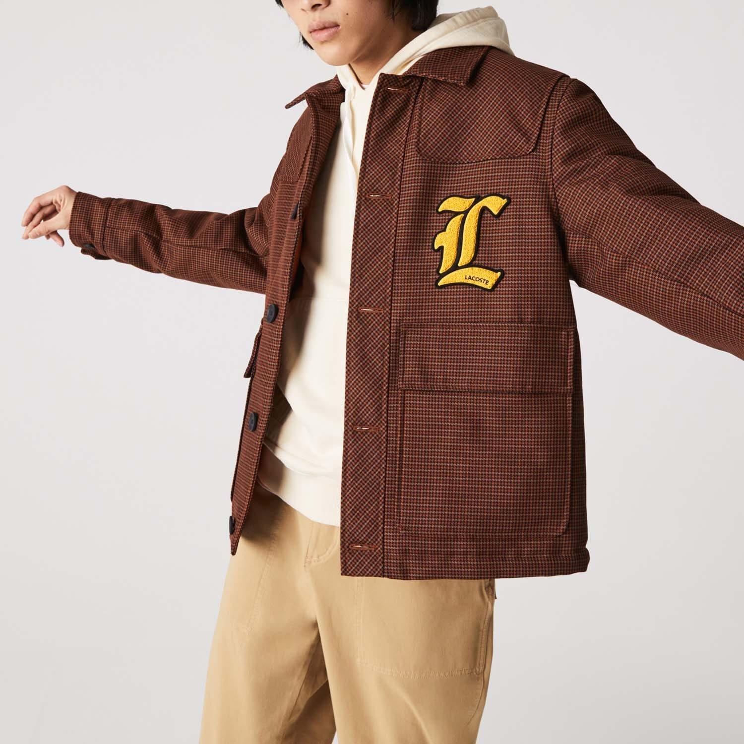 Multi Colour - Lacoste - Houndstooth Wool Blend Buttoned Jacket - 4