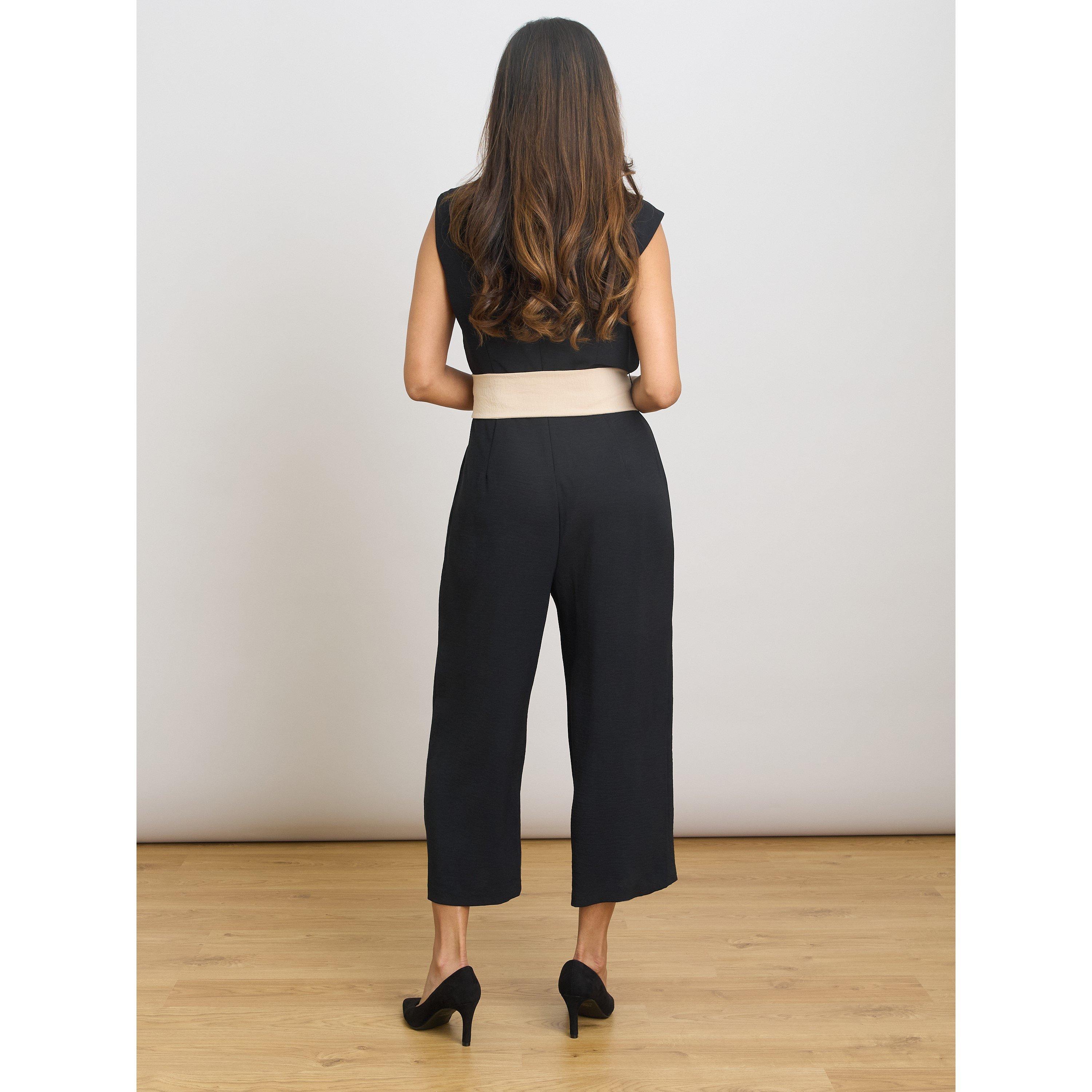 Black - Gina Bacconi - Codie Sleeveless V-Neck Jumpsuit - 2