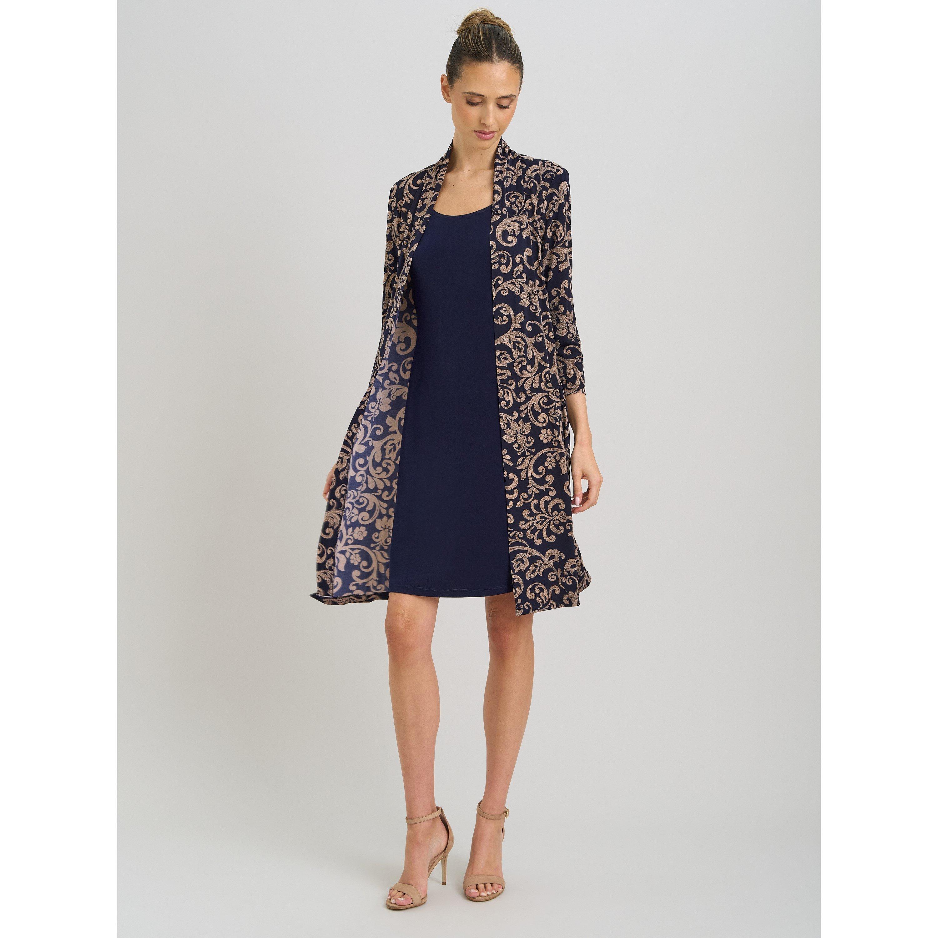 Navy / Beige - Gina Bacconi - Patsey Mock Dress And Jacket - 6