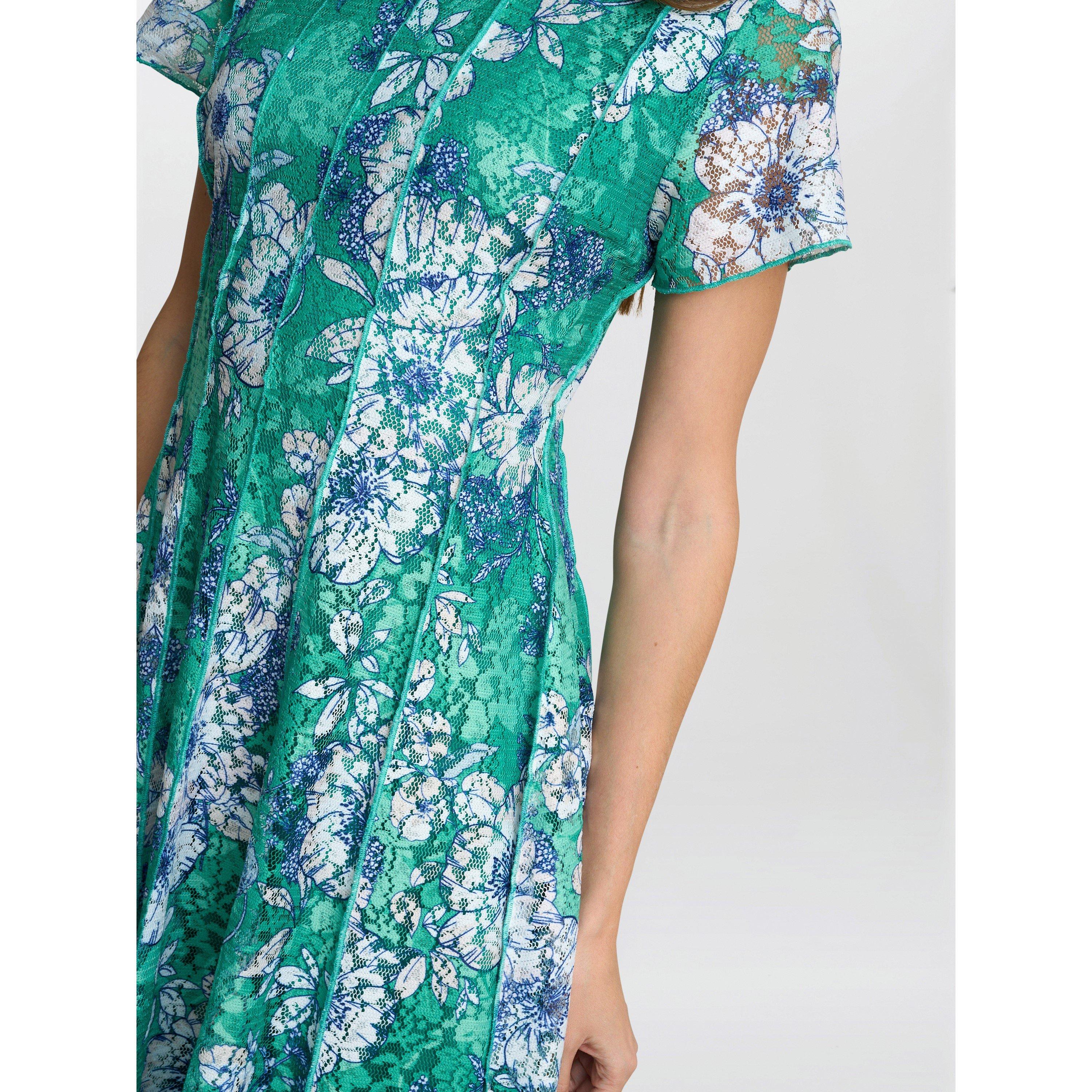 Green - Gina Bacconi - Women's Billy Floral A-Line Dress - 5
