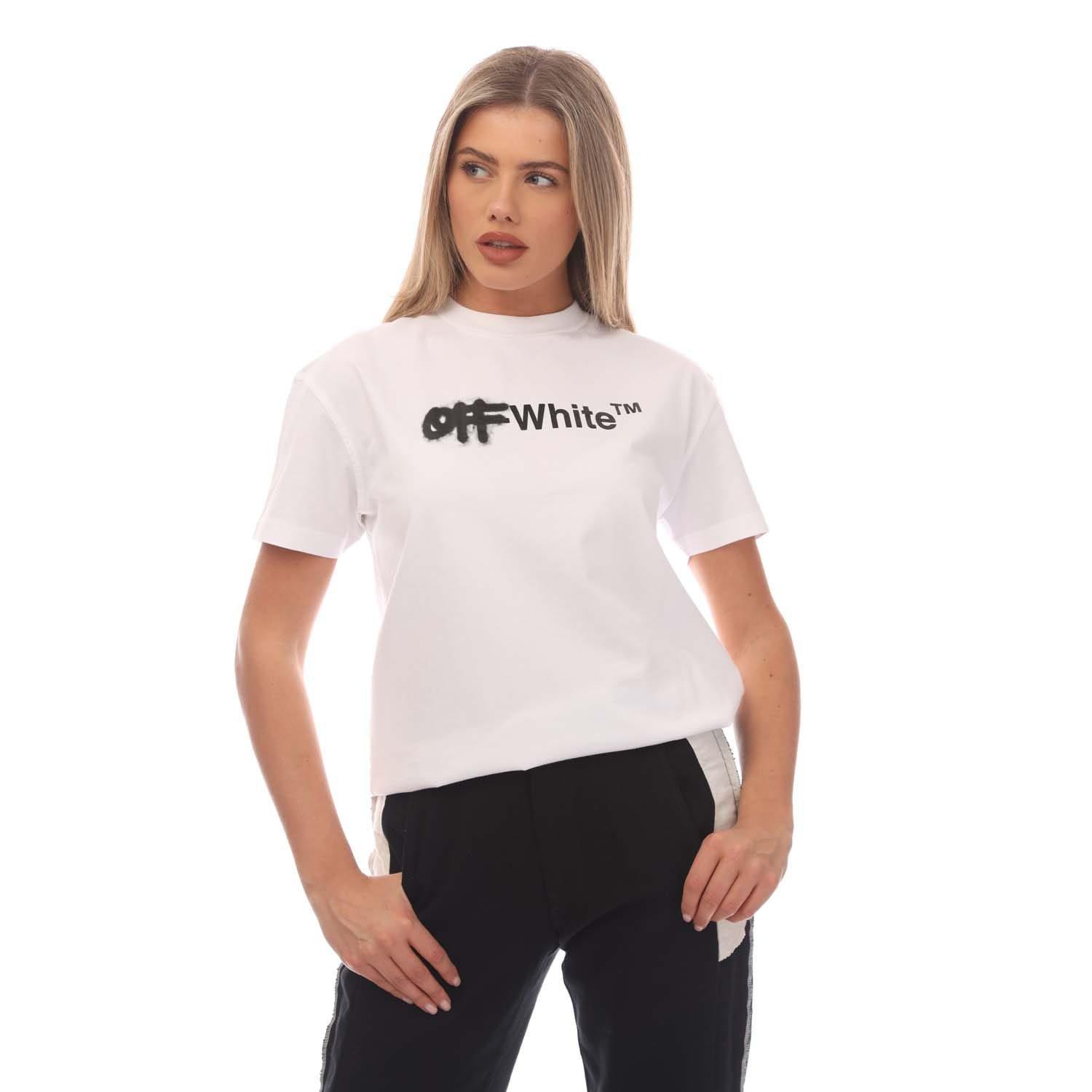White Black - Off White - Spray Helvetica Casual T-Shirt - 3