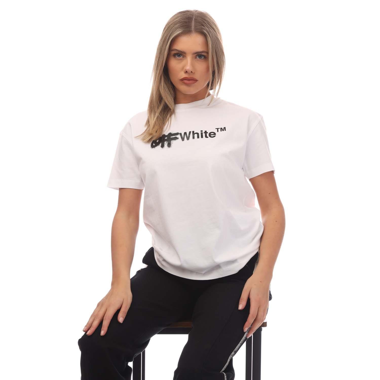 White Black - Off White - Spray Helvetica Casual T-Shirt - 4
