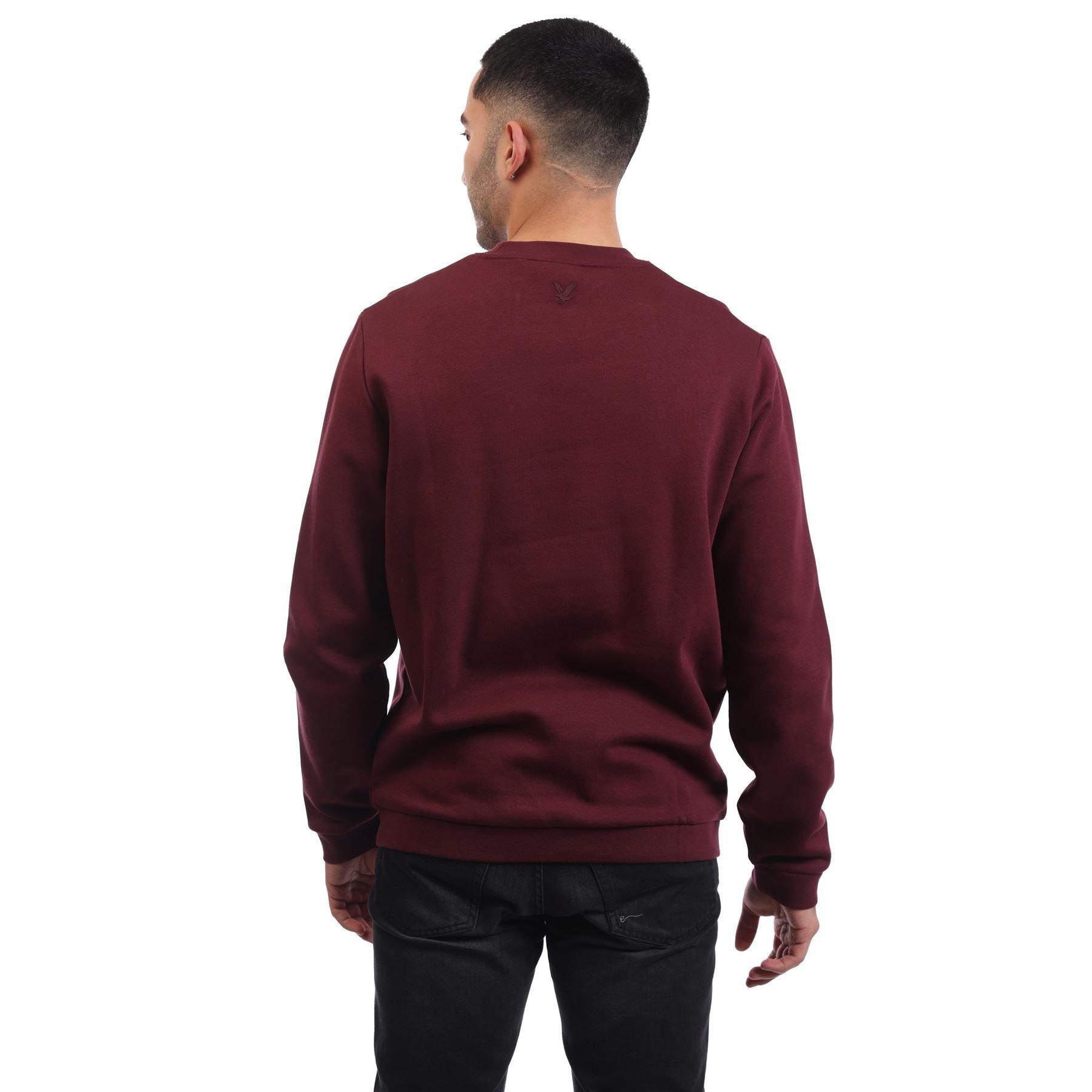 Red - Lyle and Scott - Brushback Fleece Crew Neck Sweatshirt - 2