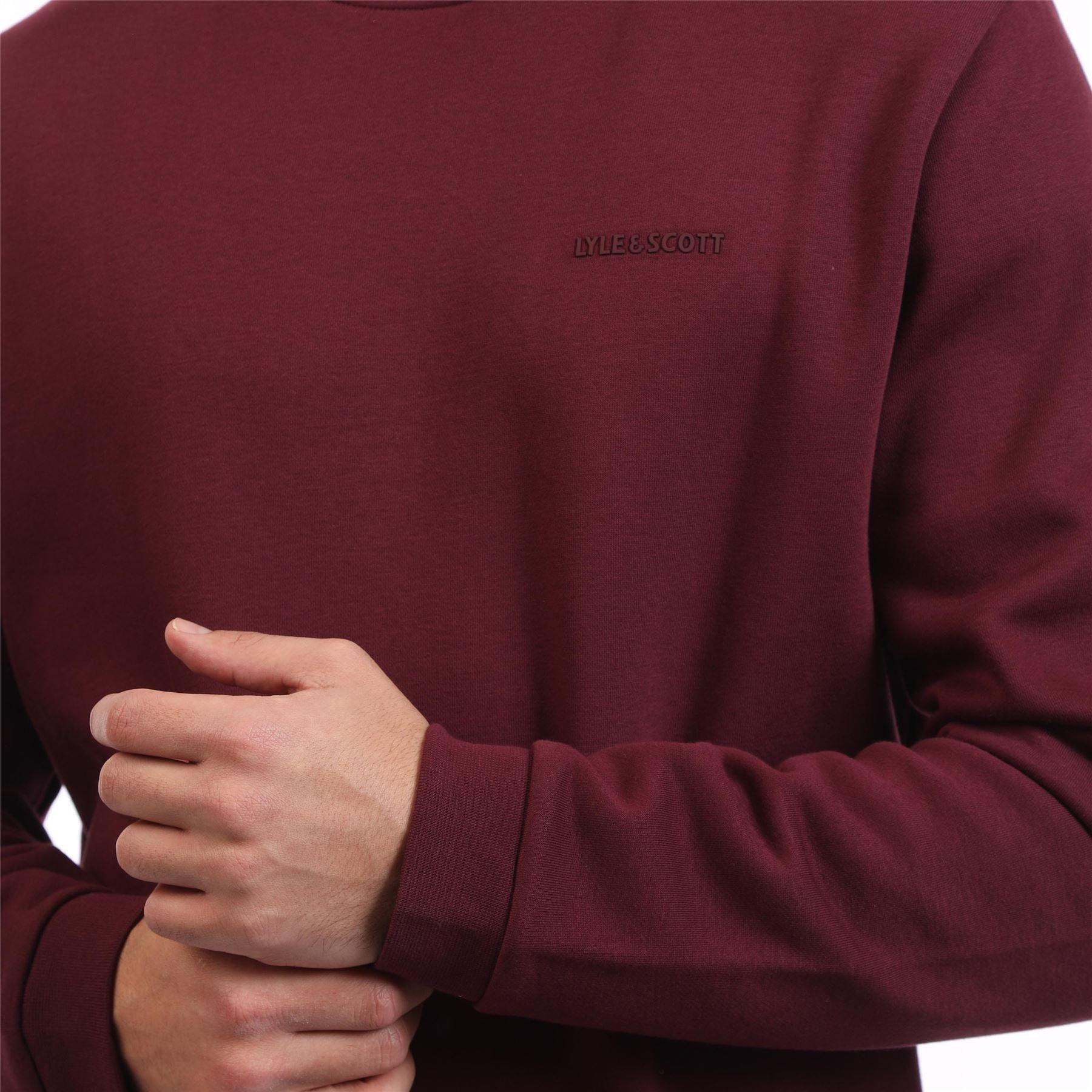 Red - Lyle and Scott - Brushback Fleece Crew Neck Sweatshirt - 3