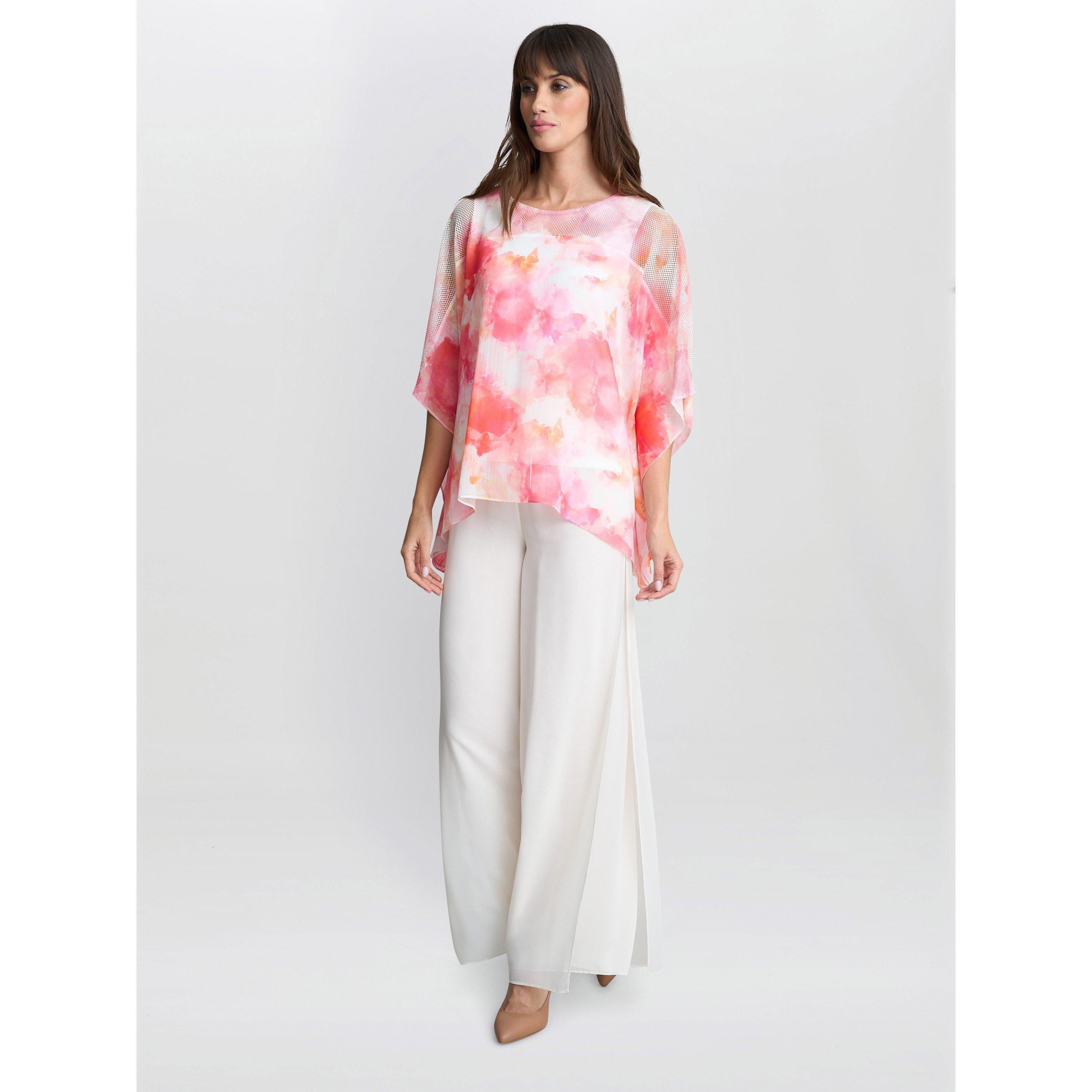 Multi - Gina Bacconi - Women's Evie Capped Sleeve Blouse - 6