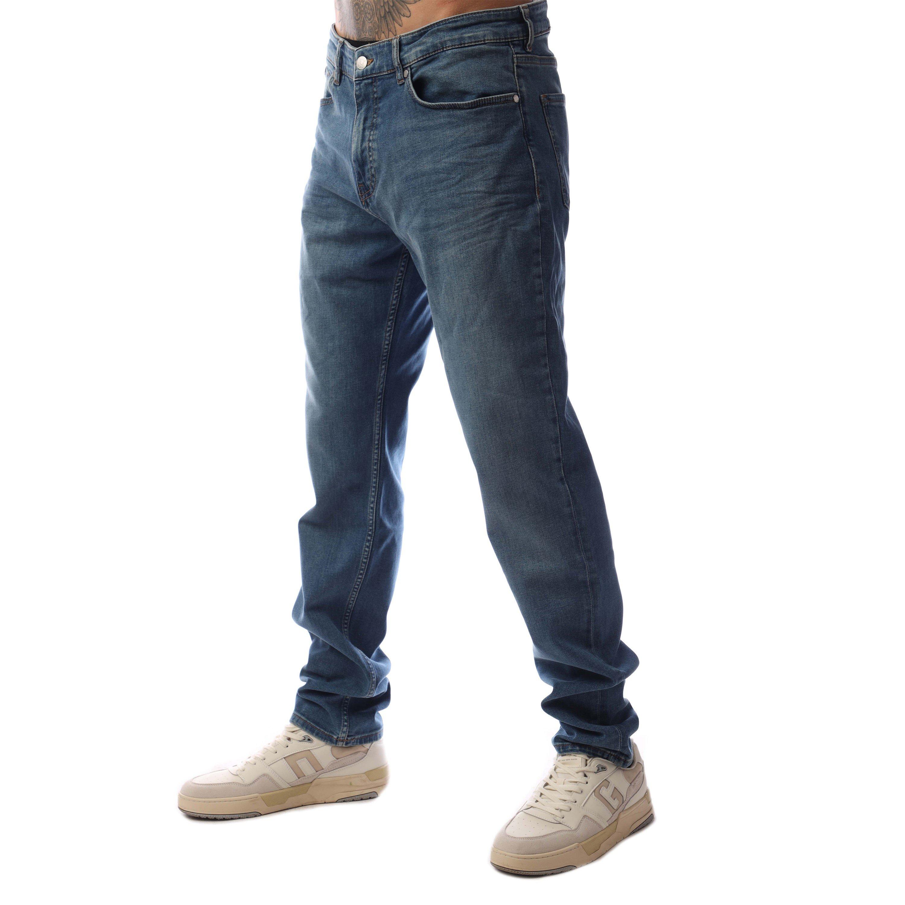 Turquoise - Boss - H-Re.Maine Slim-Fit Jeans - 3