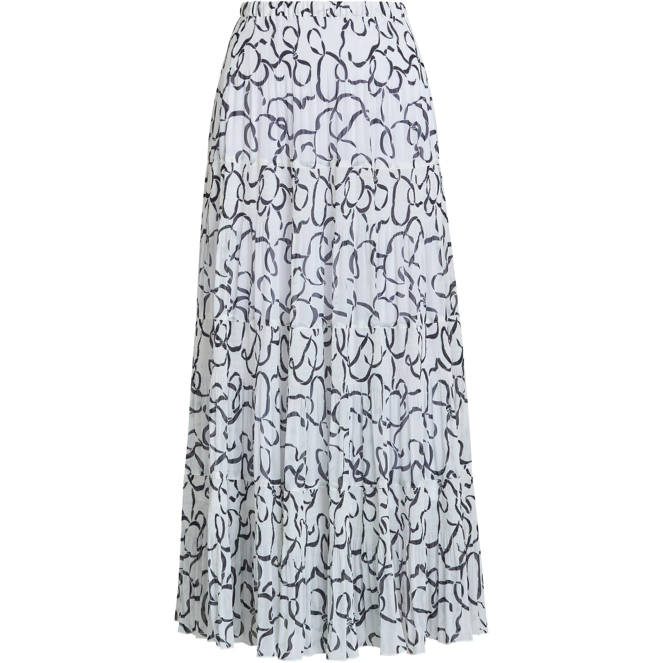 White / Black - Gina Bacconi - Jasmina Pleated Maxi Skirt - 3