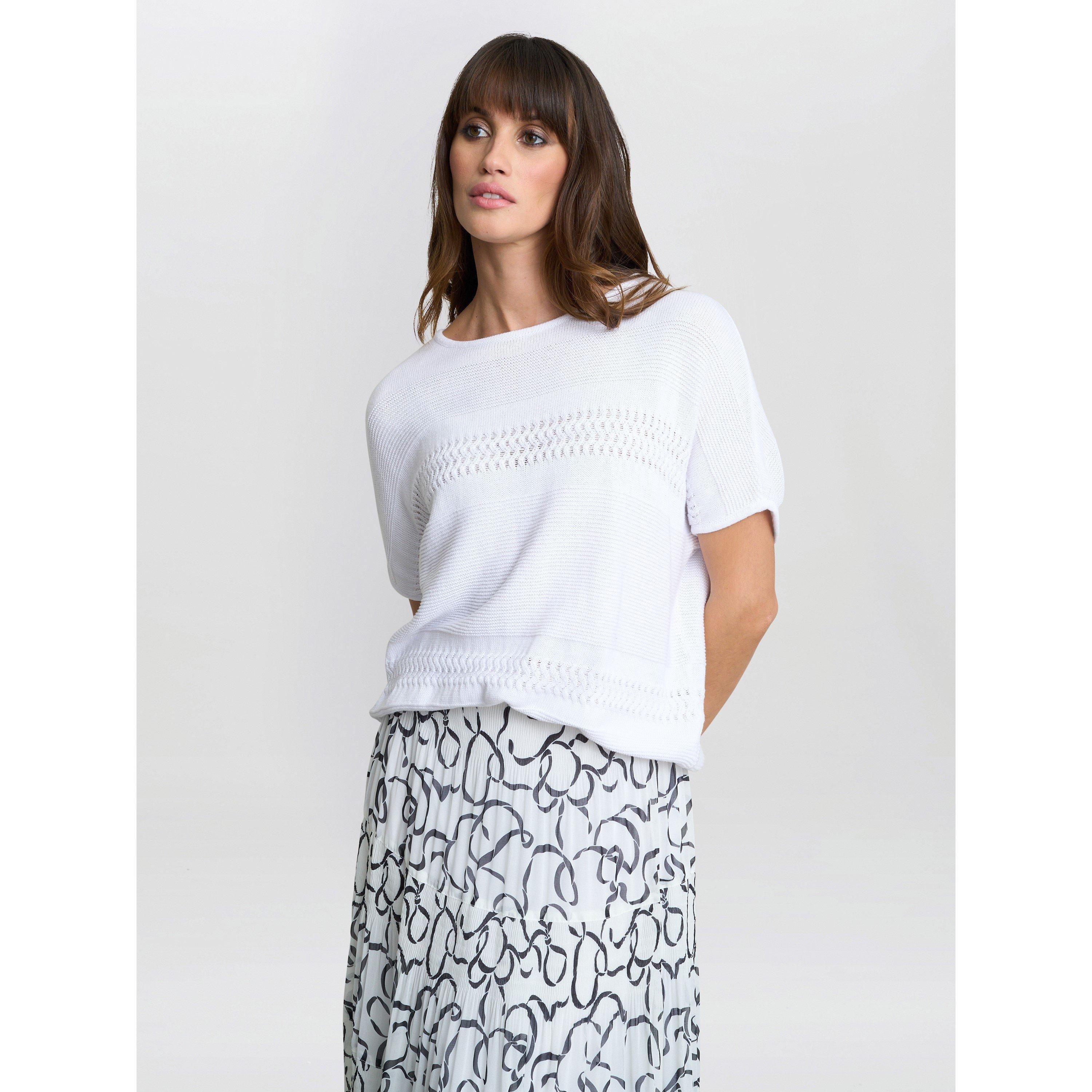 White / Black - Gina Bacconi - Jasmina Pleated Maxi Skirt - 5