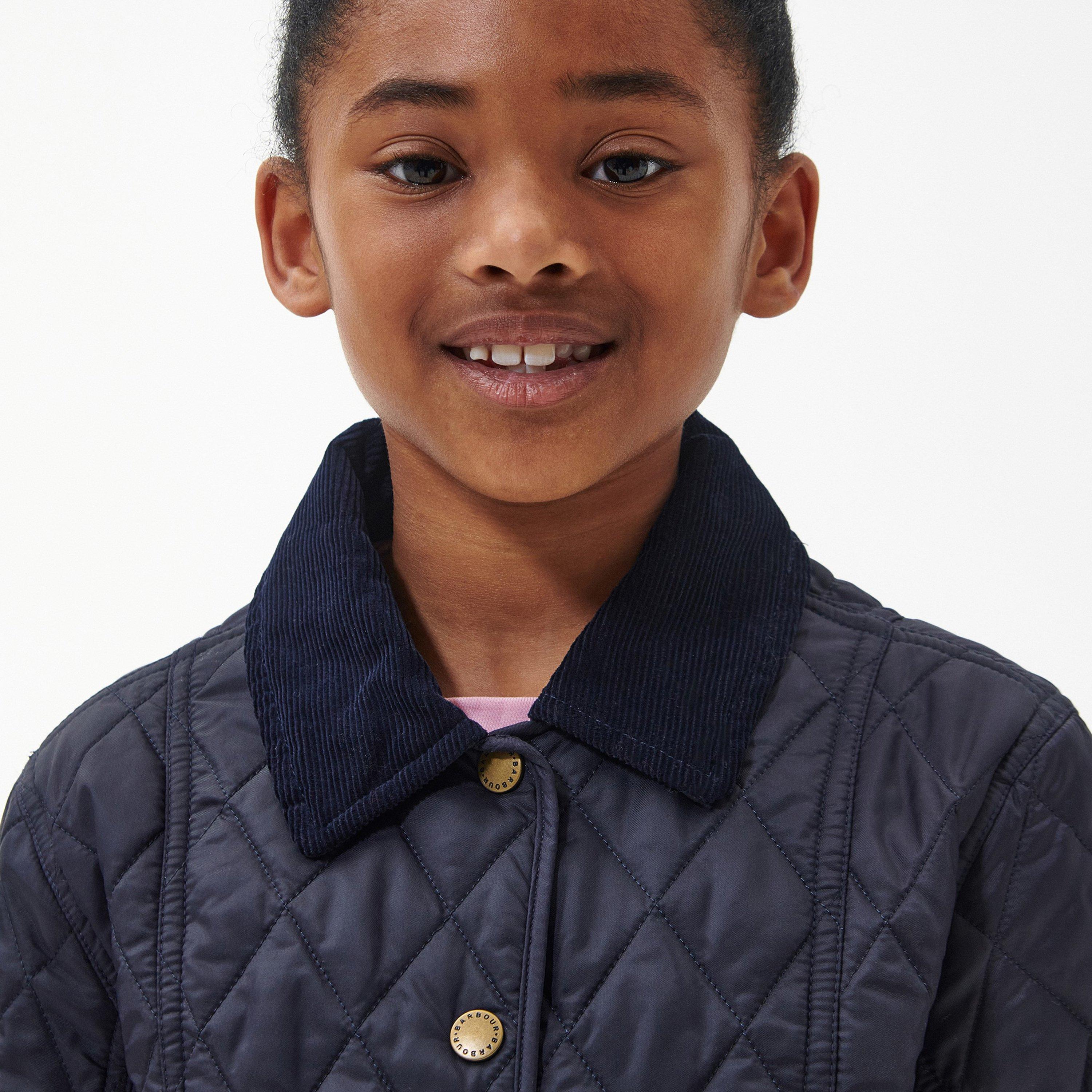 Navy/Gardinia - Barbour - Kids' Summer Liddesdale Lightweight Quilted Jacket - 4