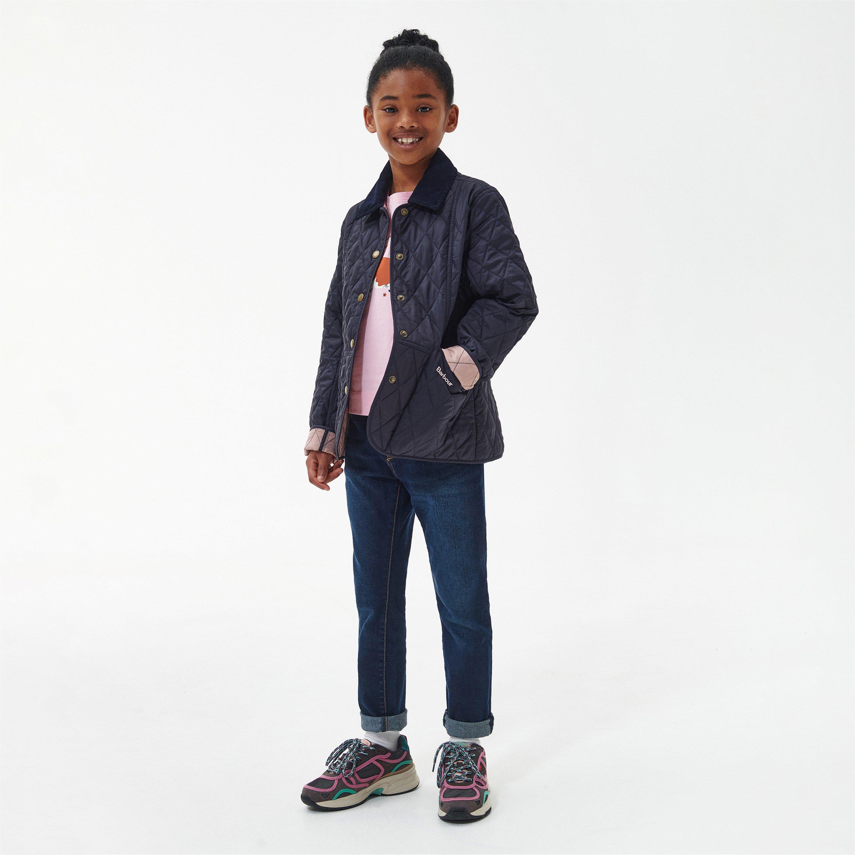 Navy/Gardinia - Barbour - Kids' Summer Liddesdale Lightweight Quilted Jacket - 6