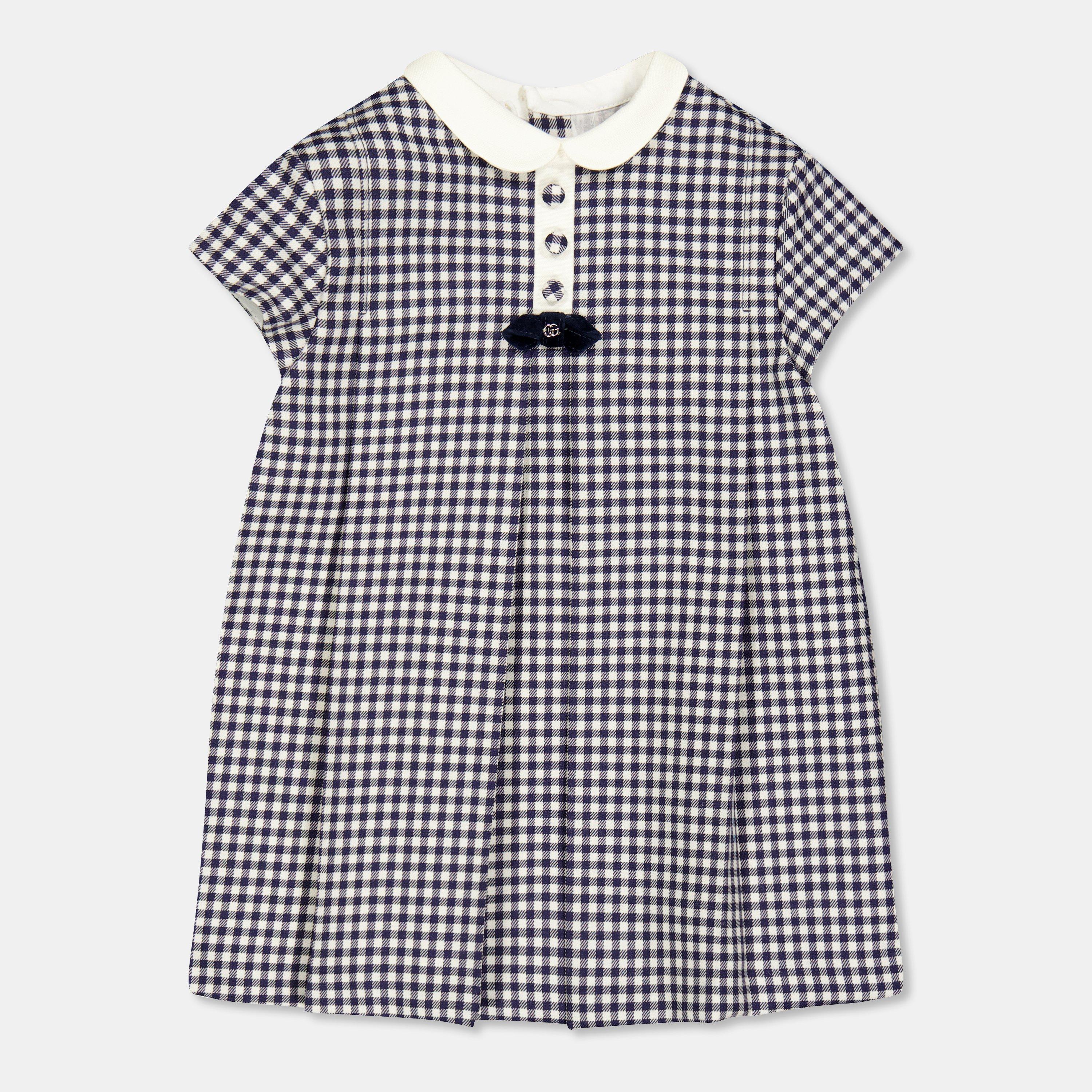 Wht/Navy 9062 - Gucci - Kids' Short-Sleeve Skater Dress - 2
