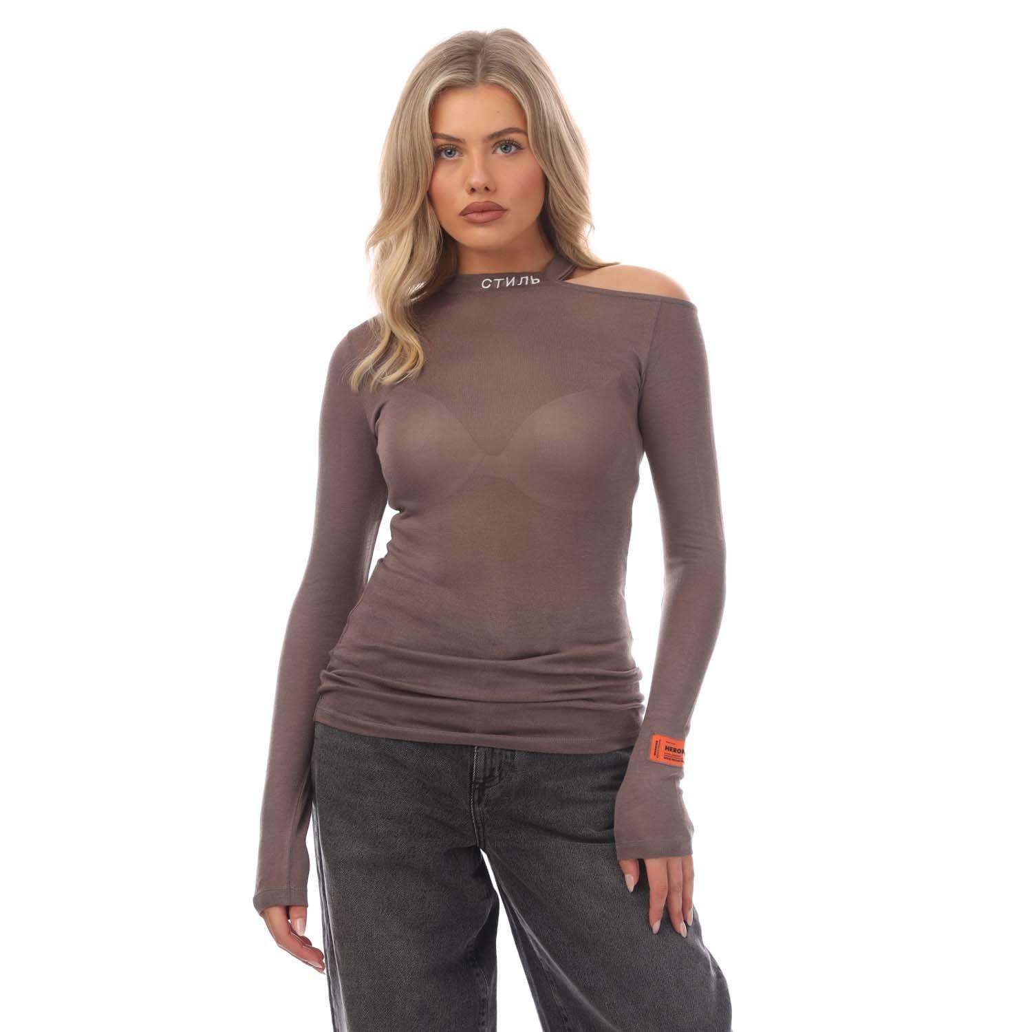 Grey White - Heron Preston - Cut Shoulder CTNMB Crewneck Sweater - 1