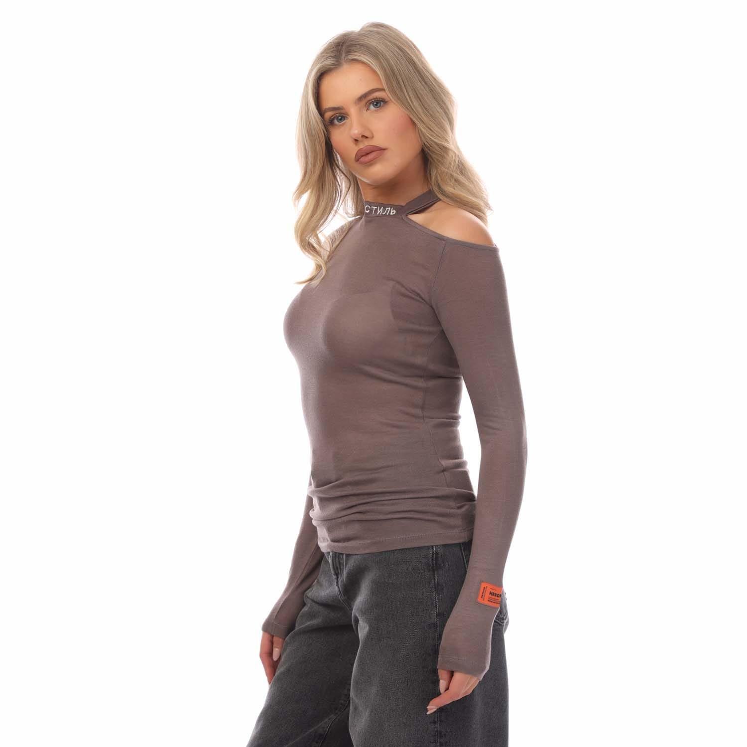 Grey White - Heron Preston - Cut Shoulder CTNMB Crewneck Sweater - 2