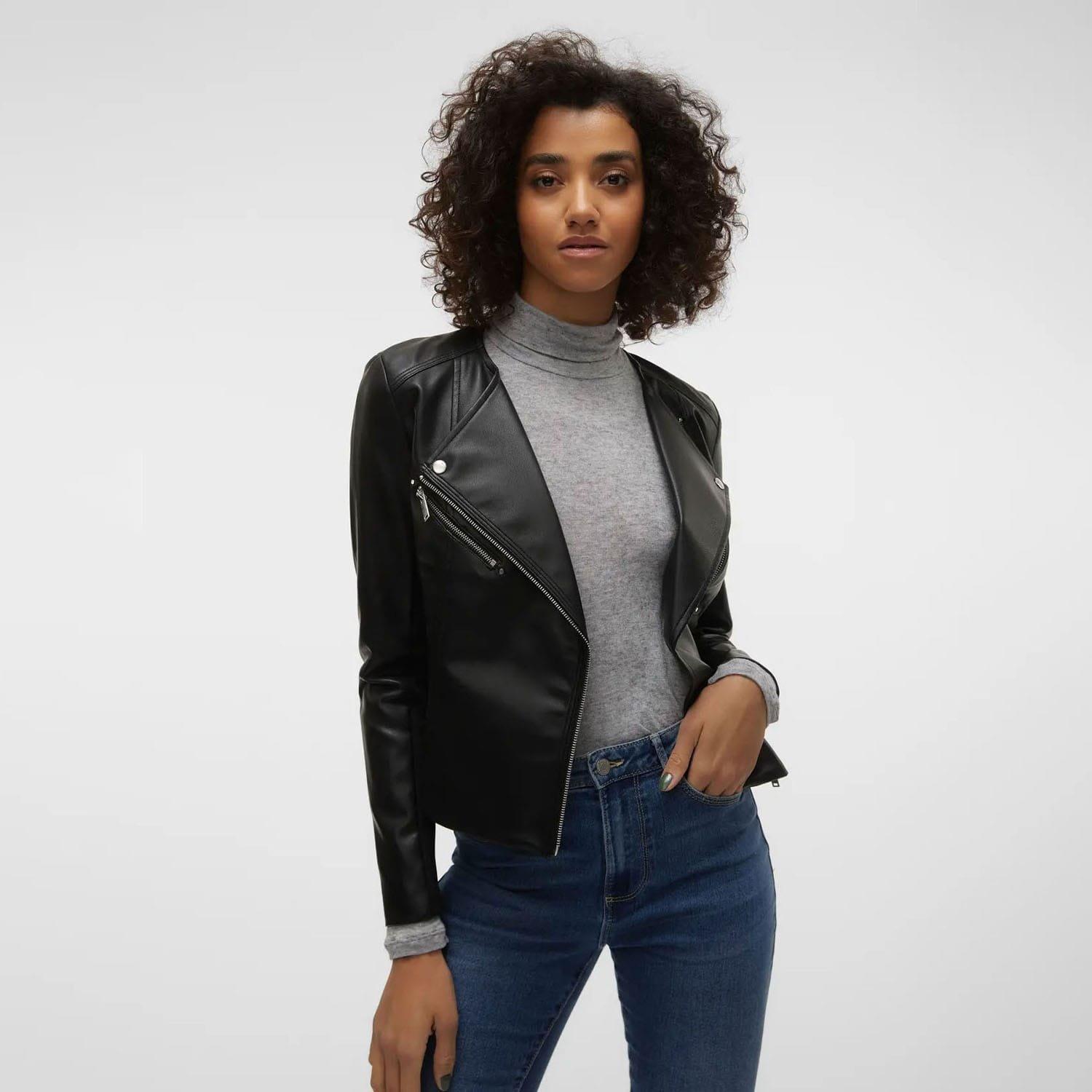 Black - Vero Moda - Riley Faux Leather Jacket - 5