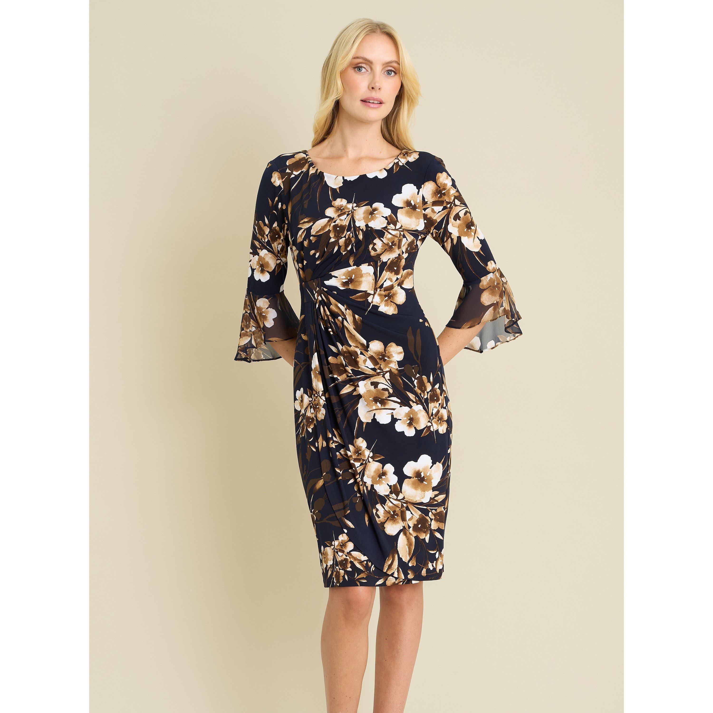 Navy / Multi - Gina Bacconi - Roxana Floral Sheath Dress - 1