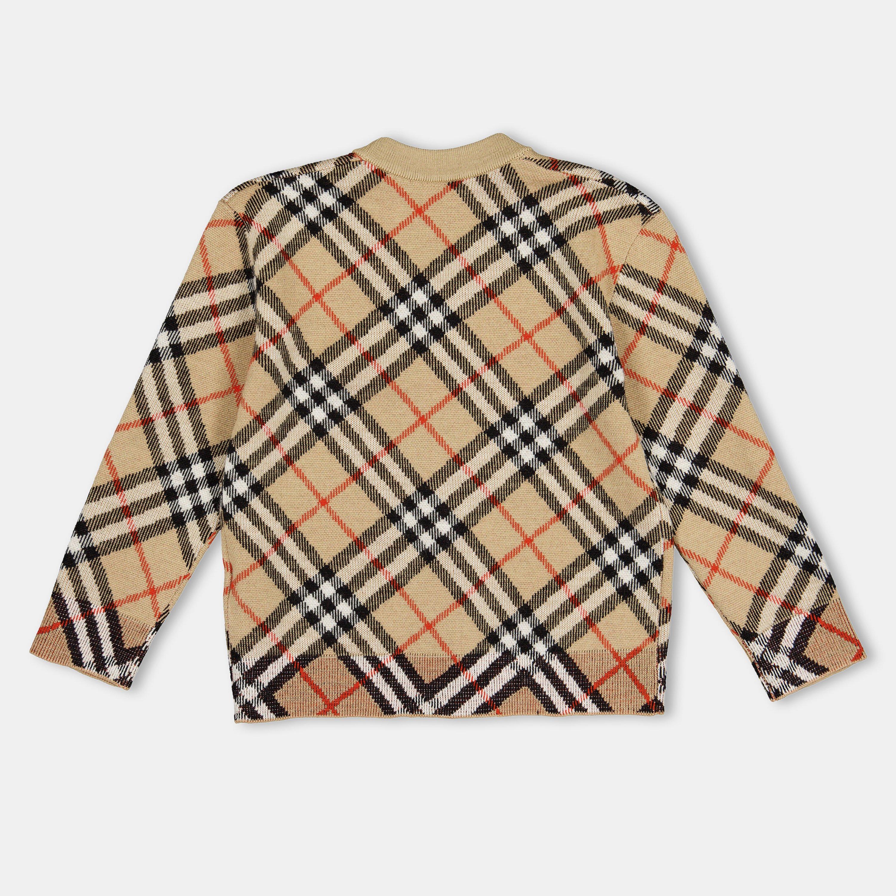 Beige B9368 - Burberry - Kids' Graham Check Cardigan - 2