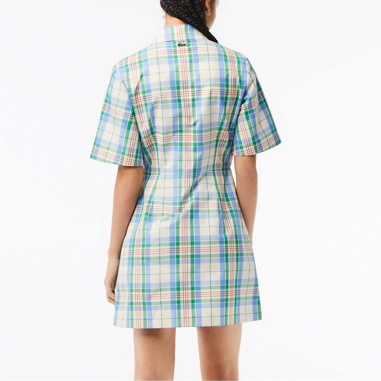 Multi Colour - Lacoste - Cotton Blend Checkerboard Dress - 2