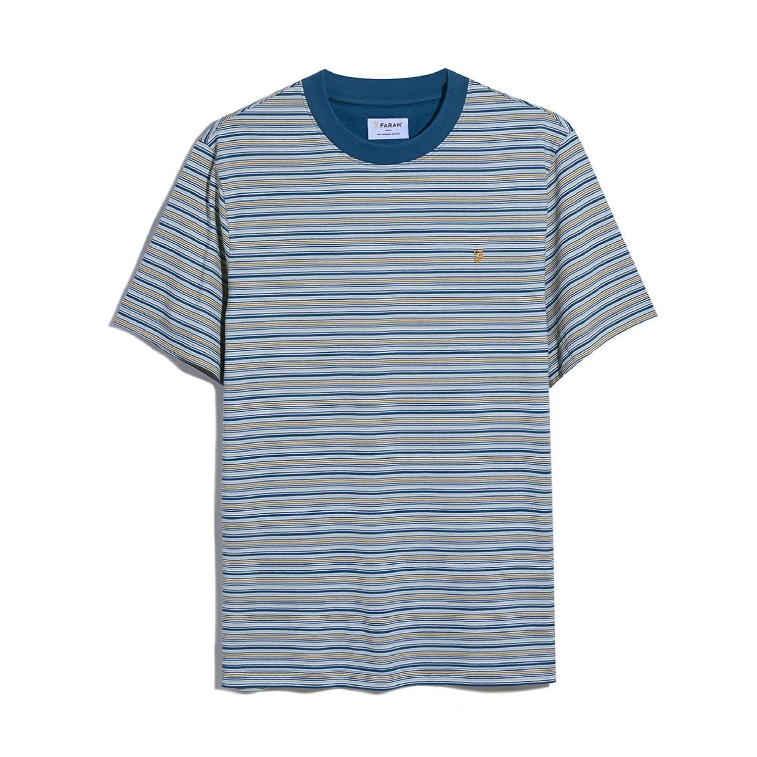 Grey - Farah - Danny Stripe T-Shirt - 1