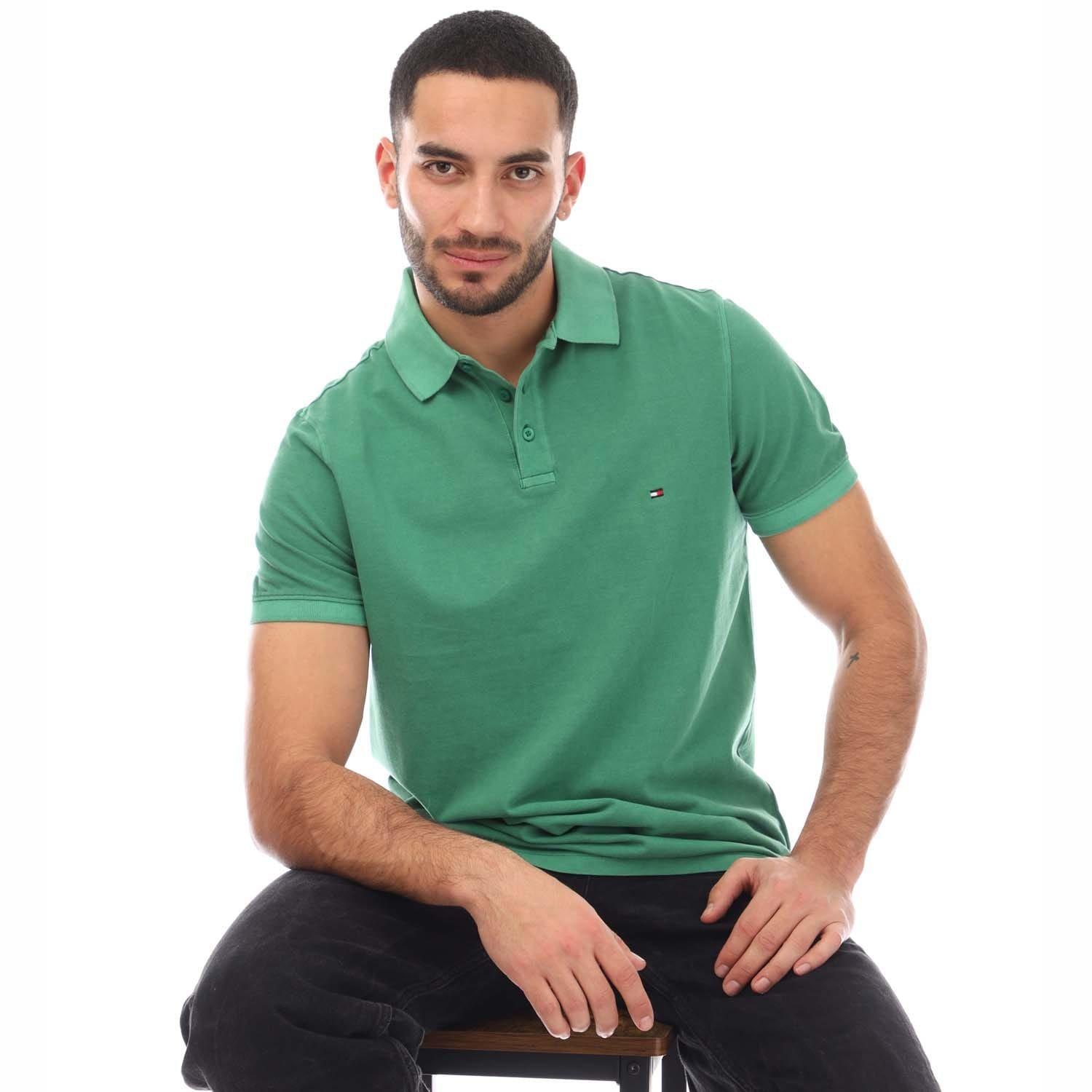 Green - Tommy Hilfiger - Garment Dye Regular-Fit Polo Shirt - 4