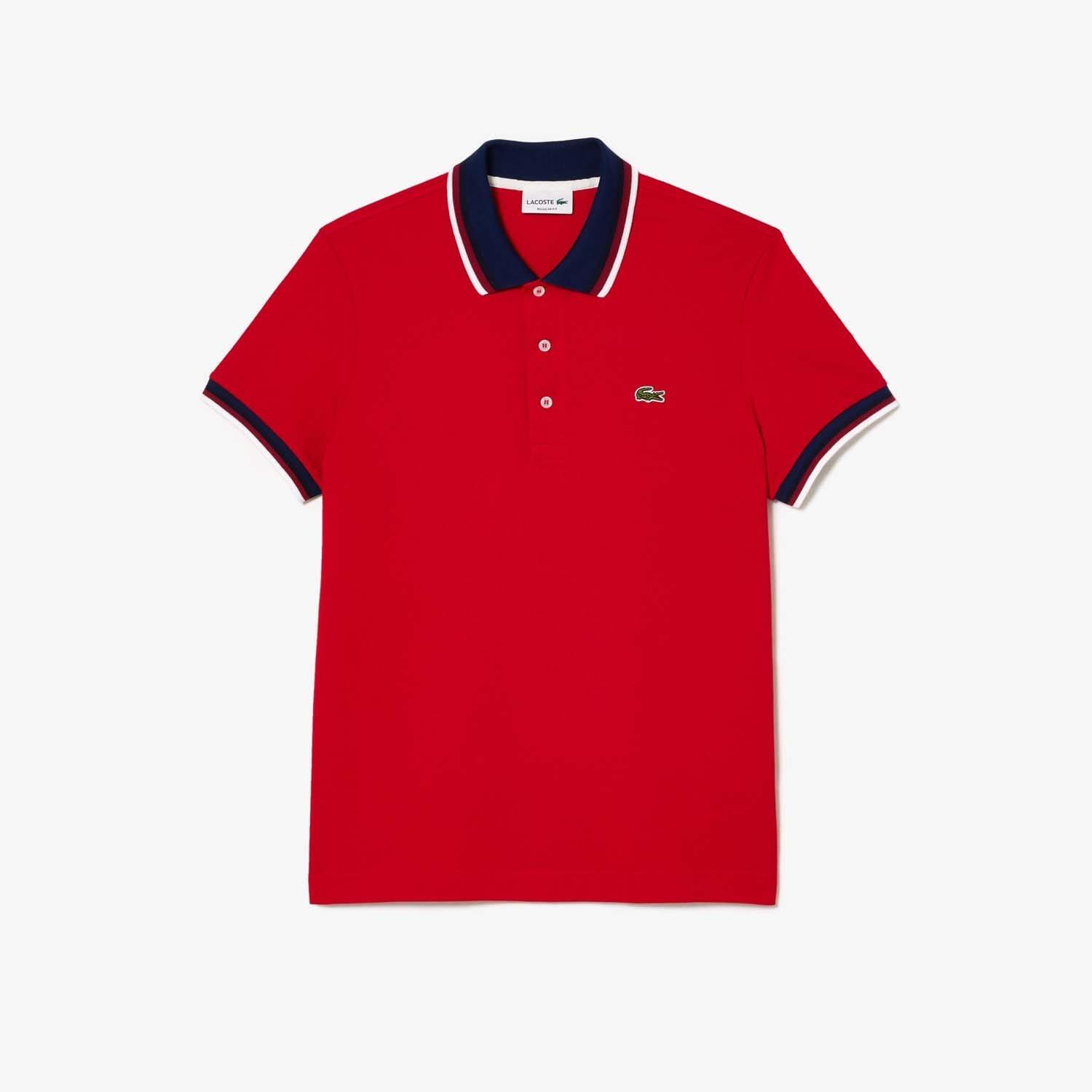 Red - Lacoste - Regular Fit Stretch Mini Piqu¿ Polo Shirt - 3