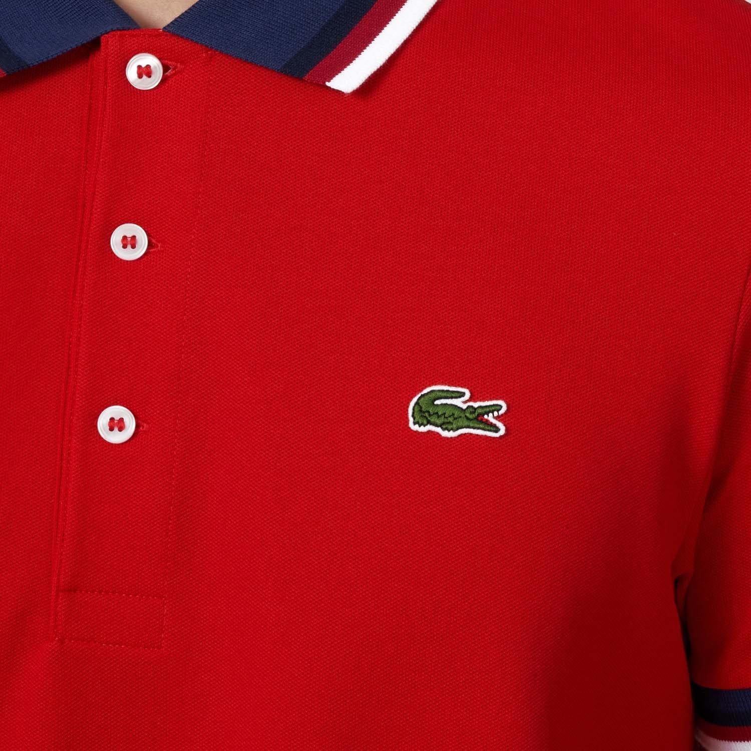 Red - Lacoste - Regular Fit Stretch Mini Piqu¿ Polo Shirt - 5