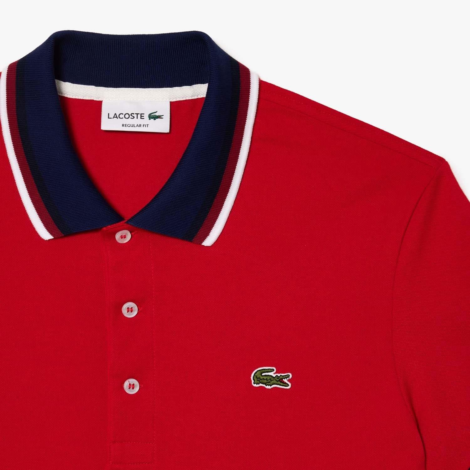 Red - Lacoste - Regular Fit Stretch Mini Piqu¿ Polo Shirt - 6