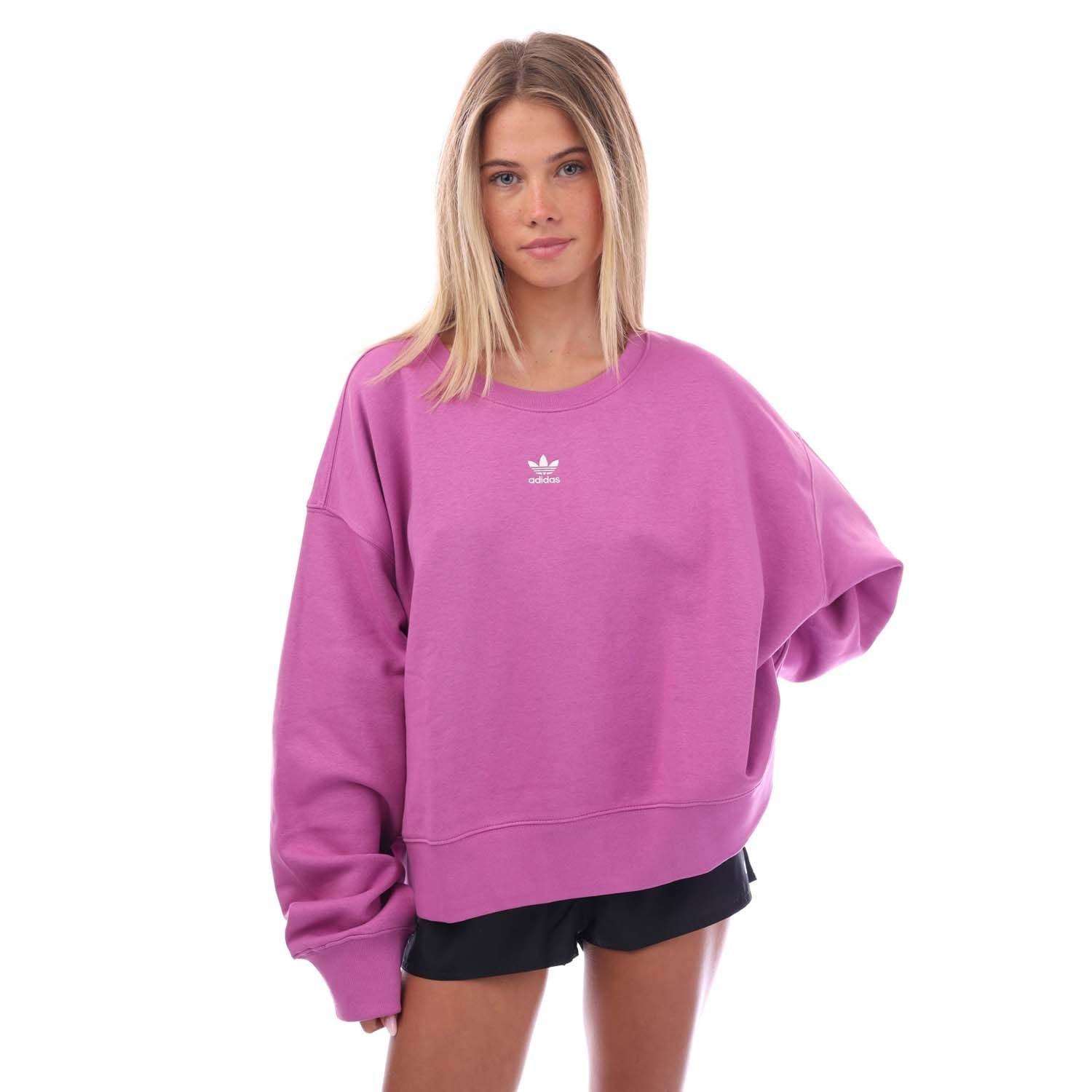 Adidas Originals Women's Adicolor Essentials Crew Sweatshirt (Plus Size) - Lilac - 28-30