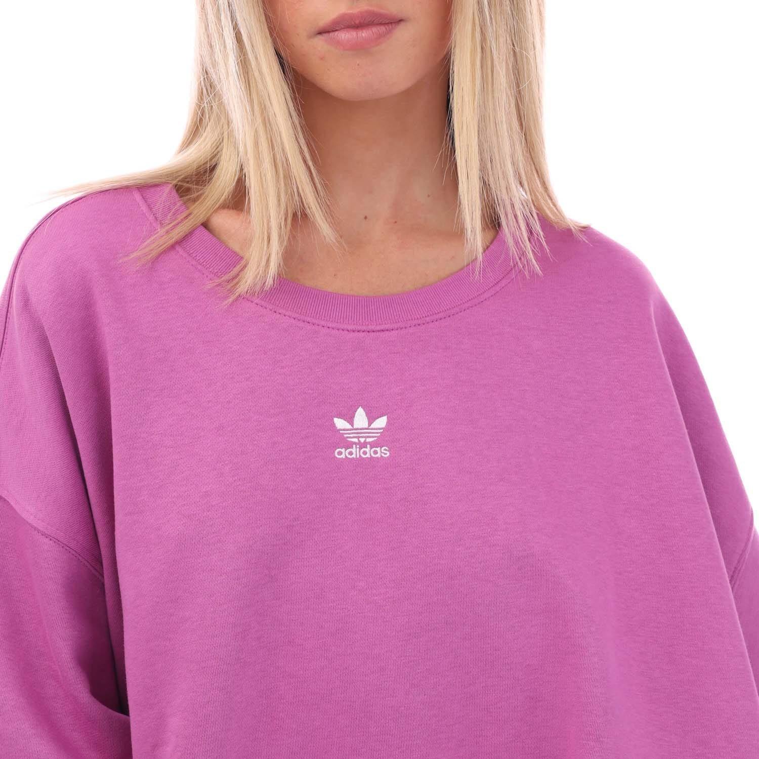 Lilac - adidas Originals - Adicolor Essentials Crew Sweatshirt (Plus Size) - 2