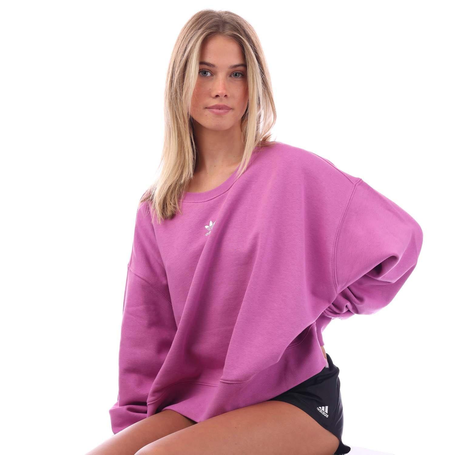 Lilac - adidas Originals - Adicolor Essentials Crew Sweatshirt (Plus Size) - 4